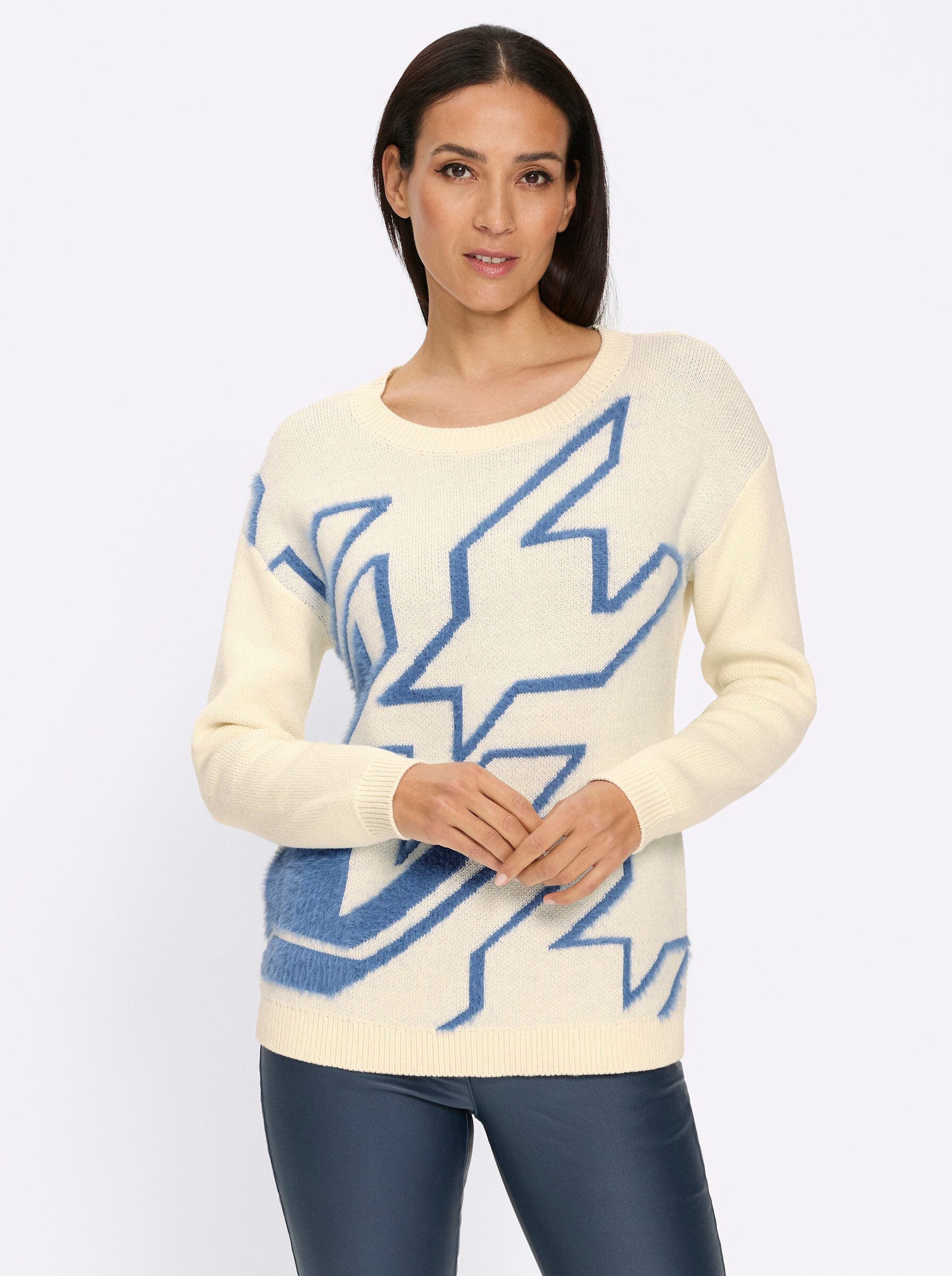 Strickpullover Pullover Langarm Jacquard