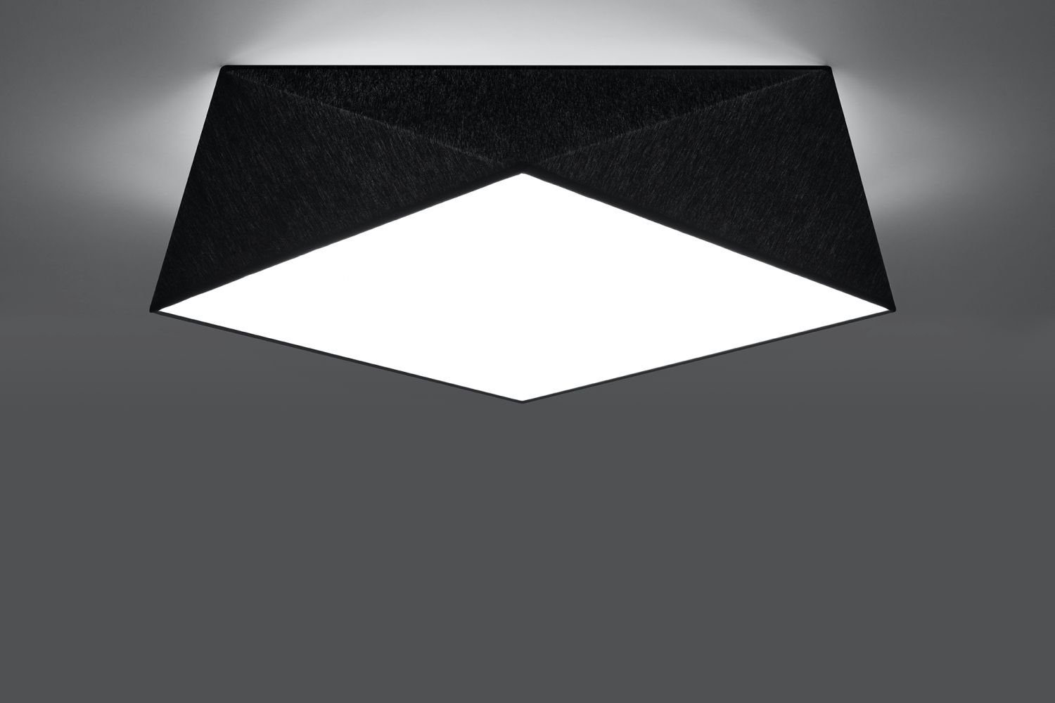 Leuchtmittel, B:50cm Schwarz dekorativ ohne LYNNDIE, Deckenleuchte 3x E27 Wohnzimmer Schlafzimmer Deckenlampe Licht-Erlebnisse