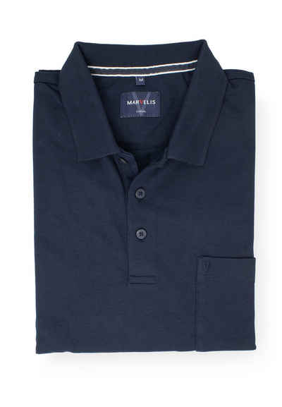 MARVELIS Poloshirt Poloshirt - Quick Dry - Einfarbig - Marine Quick Dry