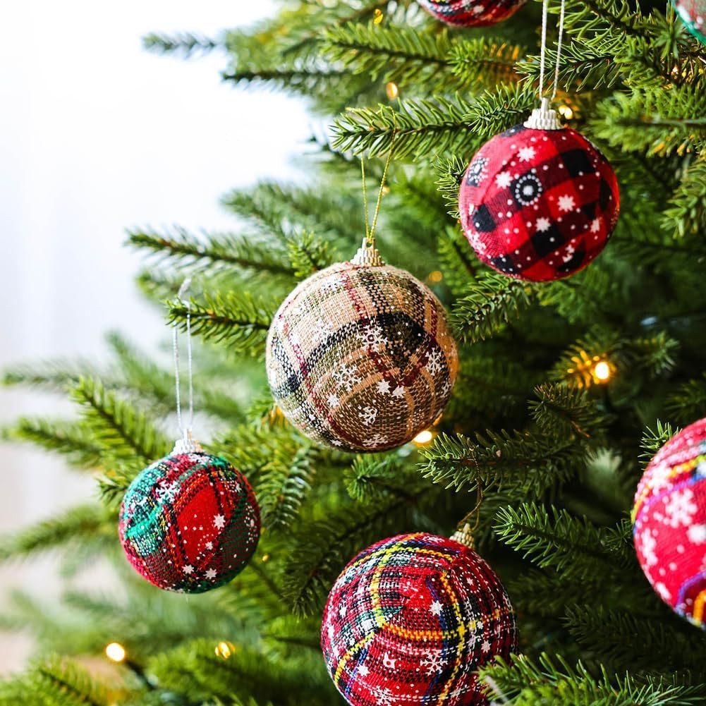 Coonoor Weihnachtsbaumkugel Weihnachtsschmuck mit handgefertigten Stoffkugeln (16 St)