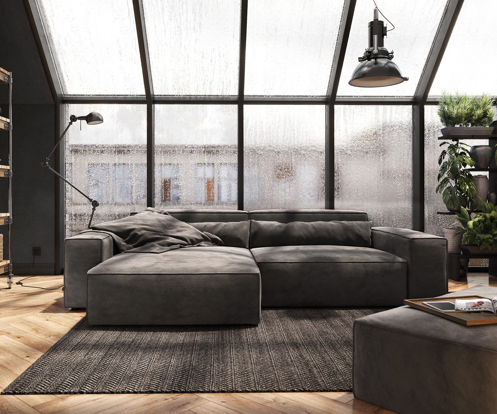 DELIFE Ecksofa Sirpio, XL Mikrofaser Khakibraun 270x170 cm Recamiere variab günstig online kaufen