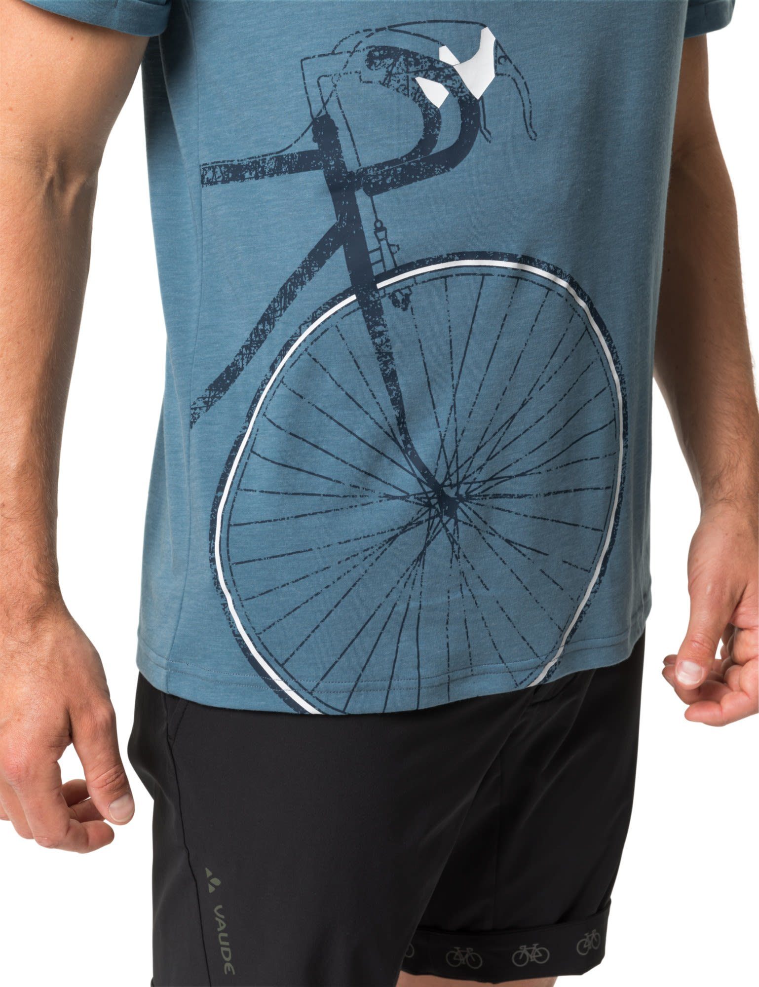 T-Shirt Mens Vaude VAUDE Cyclist Kurzarm-Shirt Blue Herren 3 T-shirt Gray