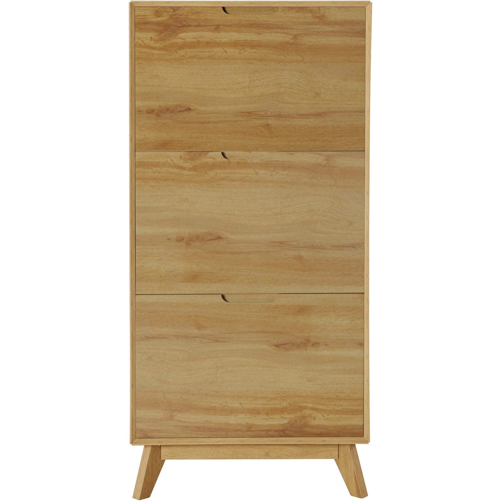 freiraum Schuhschrank Essen mit 3 Klappen in Eichenoptik - 60x125x24cm (BxHxT)
