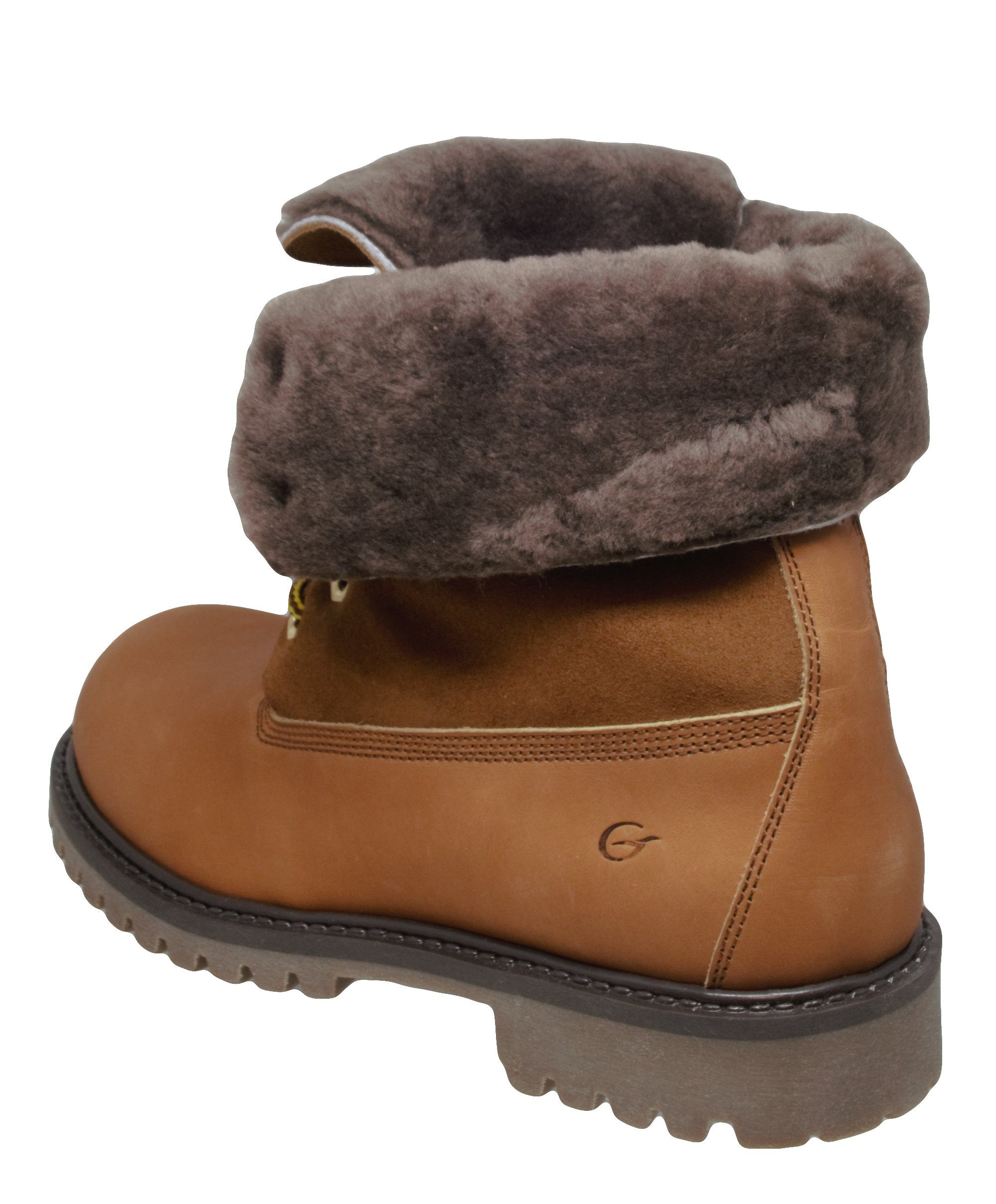 Gallucci Gallucci 1077 Stiefel Schnürer Boots Leder Lammfell Braun Stiefelette