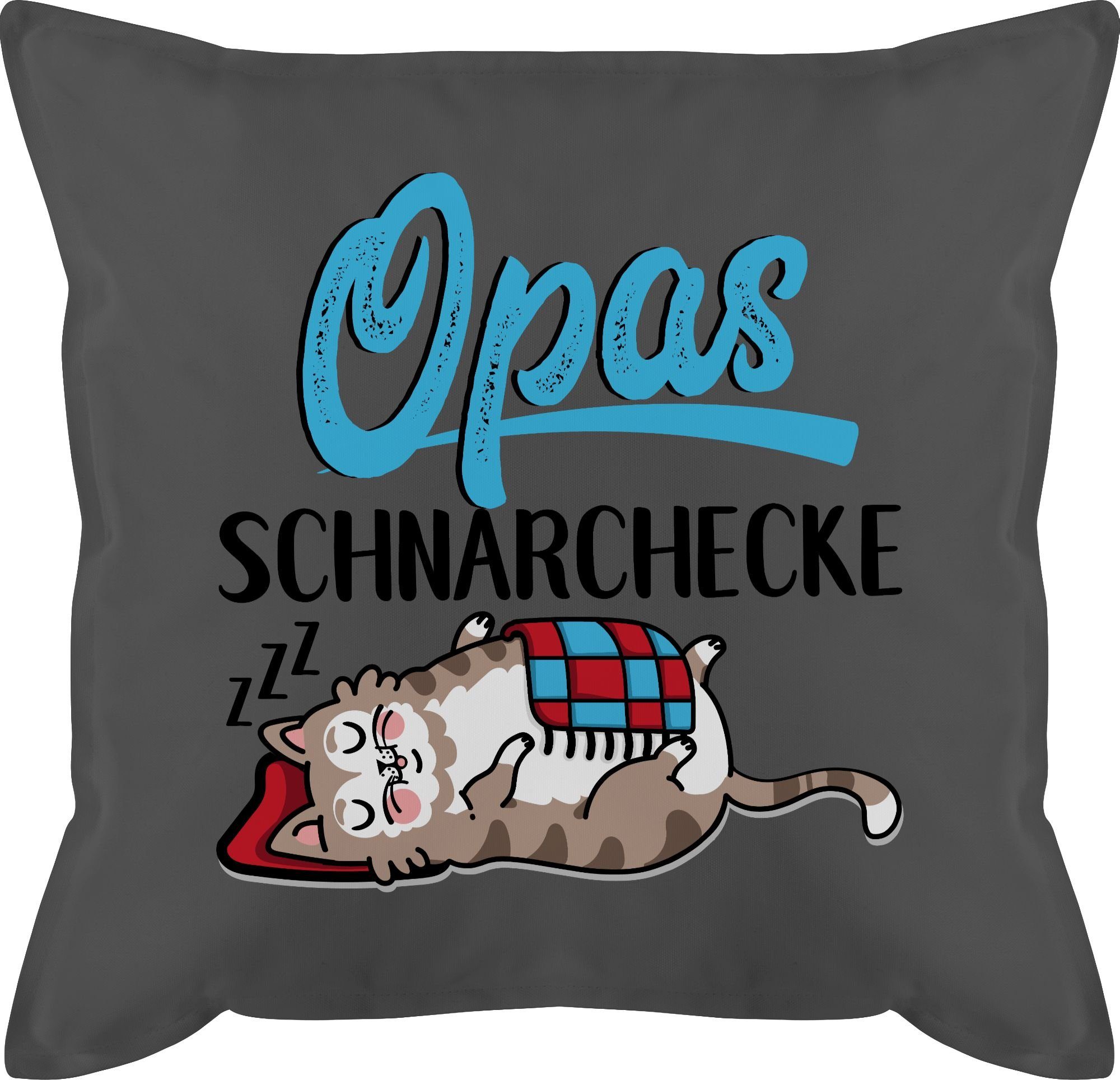 Shirtracer Dekokissen Opas Schnarchecke Katze - schwarz/blau, Opa Großvater 1 Grau