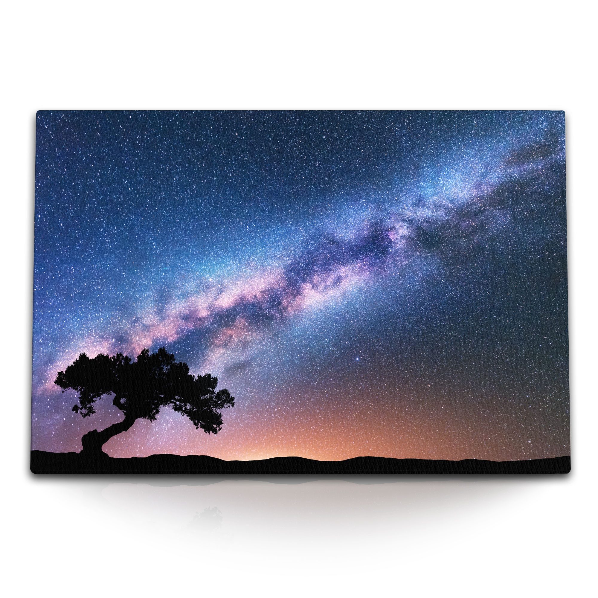Leinwandbild 120x80cm Wandbild auf Leinwand Milchstraße Galaxie Sternenhimmel Astro