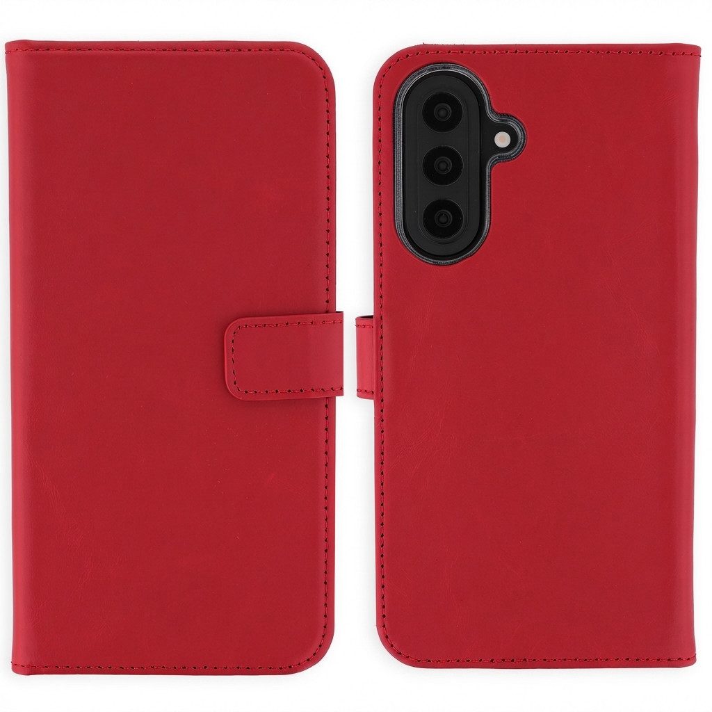 Selencia Smartphone-Mappe Selencia Echtleder Klapphülle Samsung Galaxy A57 (5G) - Rot
