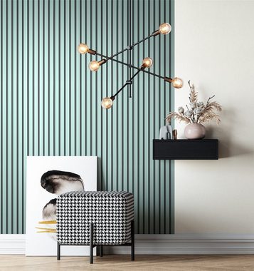 Newroom Vliestapete, Blau Tapete Skandinavisch Paneele - Holzwandpaneele Wandpaneele Blaugrau Modern Lamelle für Wohnzimmer Schlafzimmer Flur