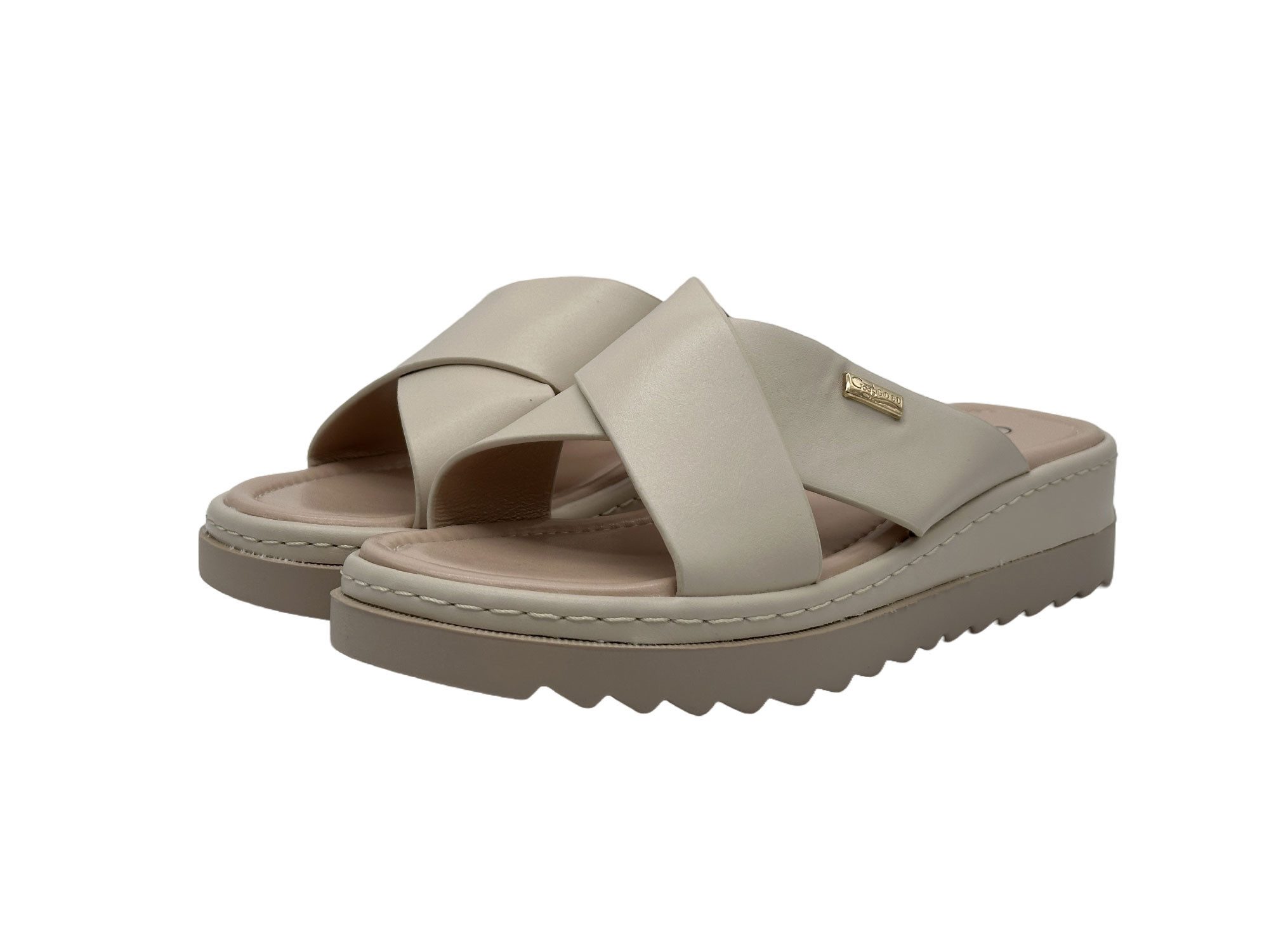 Nowaland Damen Pantoletten mit gekreuzten Riemen – Leichte Sommer Slides Pantolette Minimalistisch, leicht gepolstert, flexibel & bequem