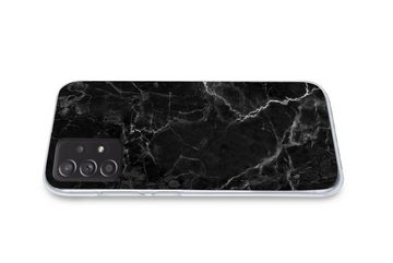 MuchoWow Handyhülle Marmor - Schwarz - Weiß - Textur - Marmoroptik, Handyhülle Telefonhülle Samsung Galaxy A33