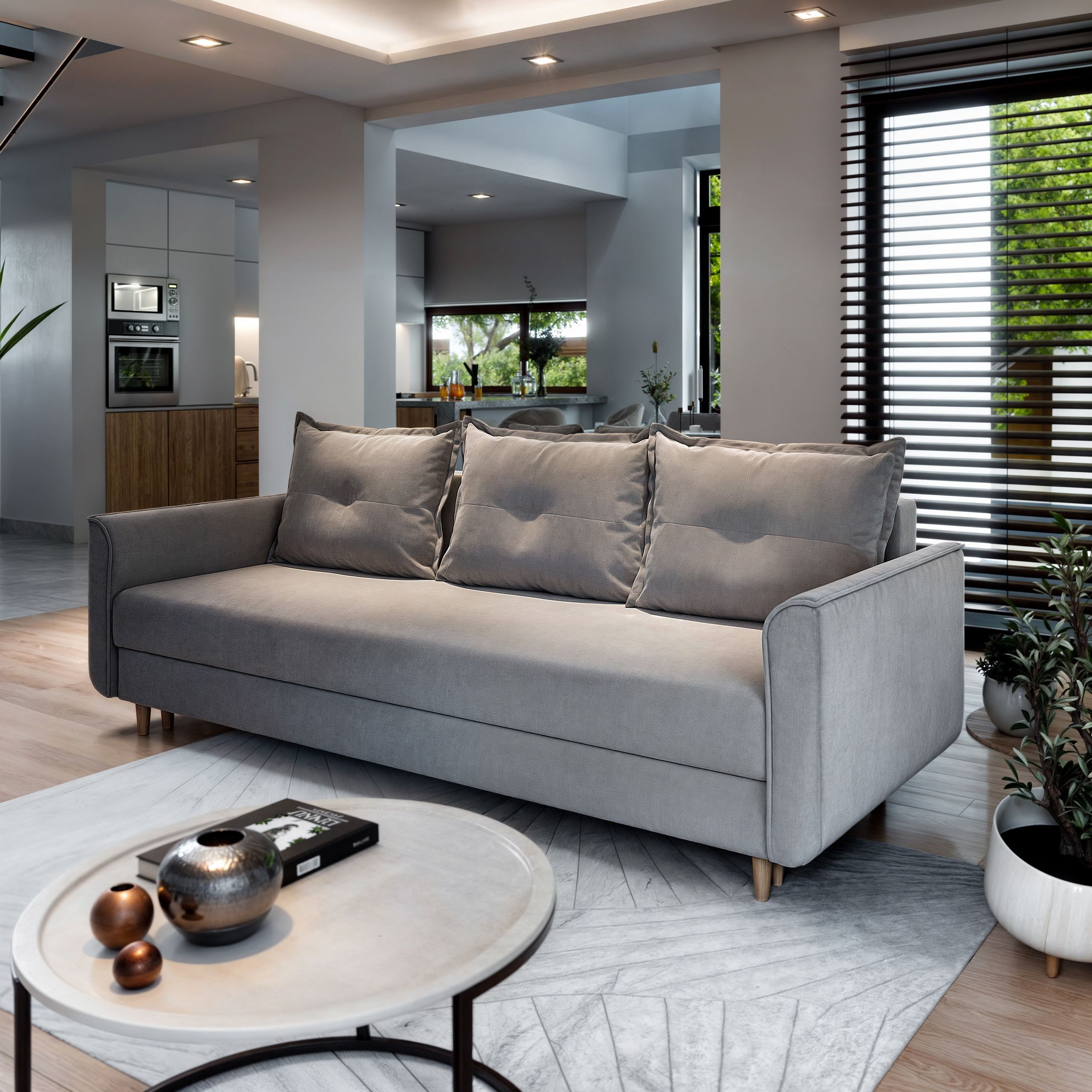 Masseno Sofa NAPOL mit Schlaffunktion, Schlafsofa, Couch mit Bettkasten