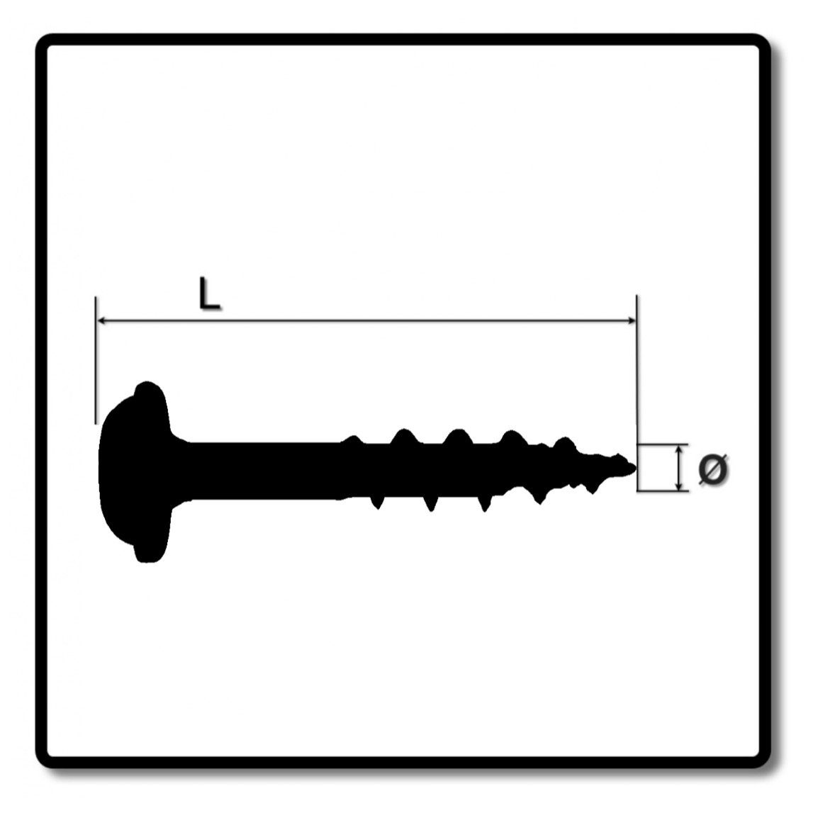 Pocket-Hole Stk Schraube Vierkan (SML-F125-100) Linsenkopfschraube mm 32 100 Kreg