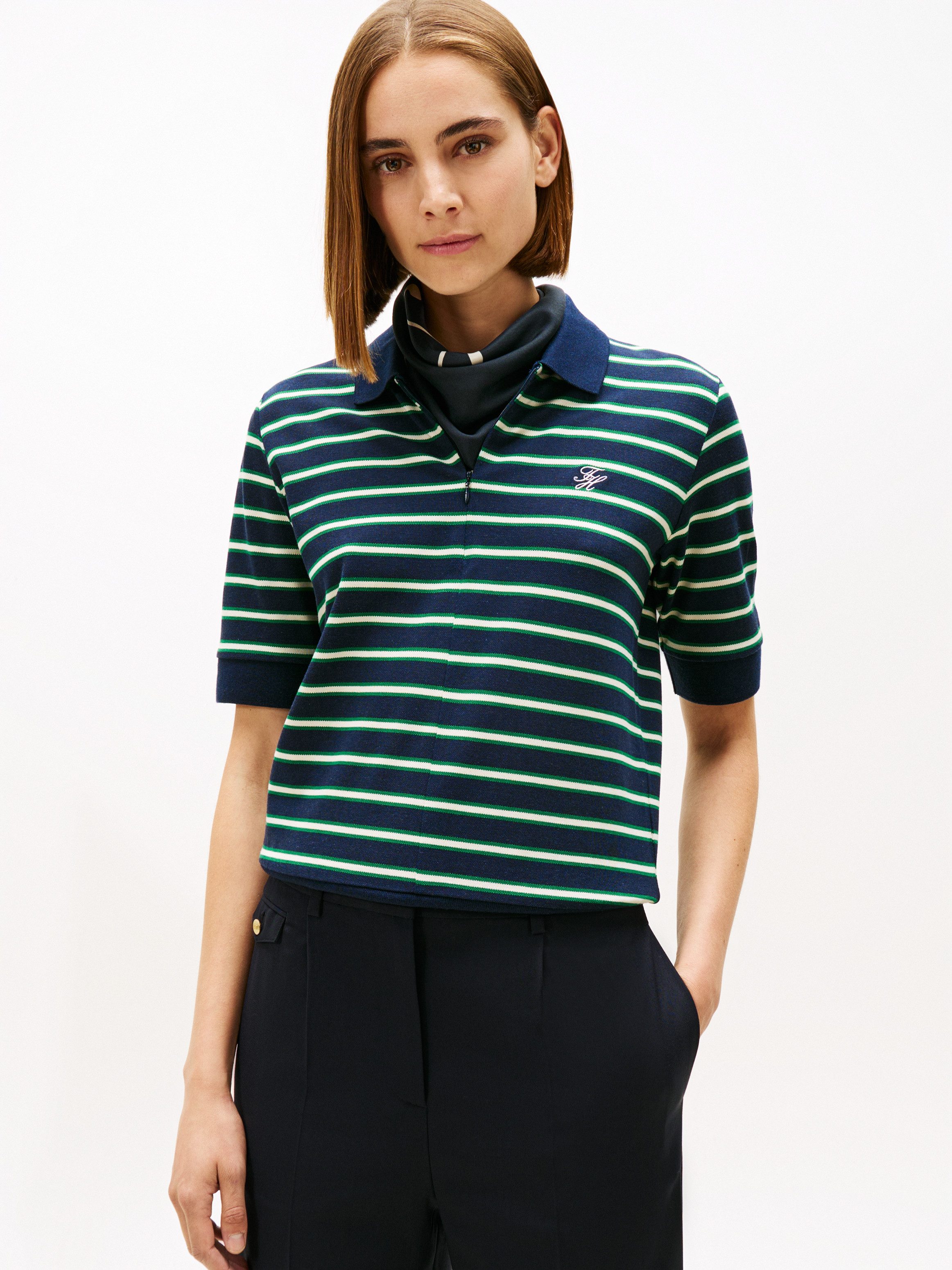 Tommy Hilfiger Poloshirt TH SCRIPT LYOCELL ZIP SS POLO