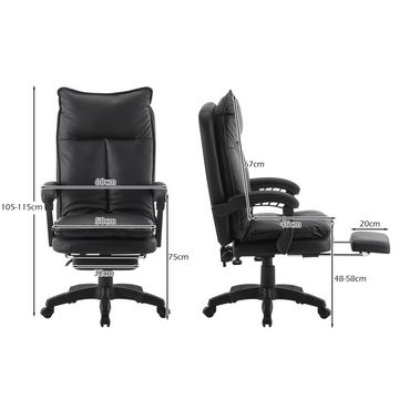 CLIPOP Gaming-Stuhl Gepolsterter Racing-Stuhl, Kunstleder Bürostuhl, Drehstuhl mit Fußstütze