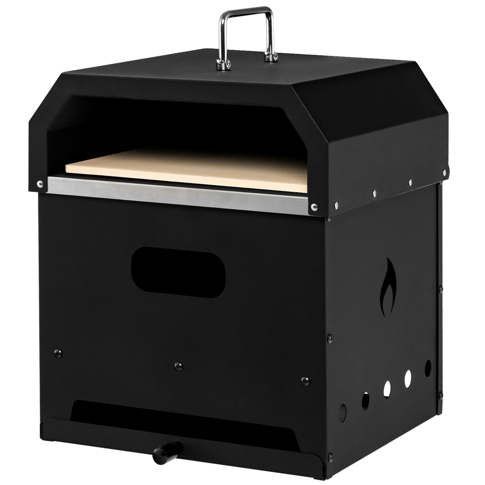 COSTWAY Pizzaofen Grillofen, outdoor Holzofen mit Grillrost, bis zu 300℃