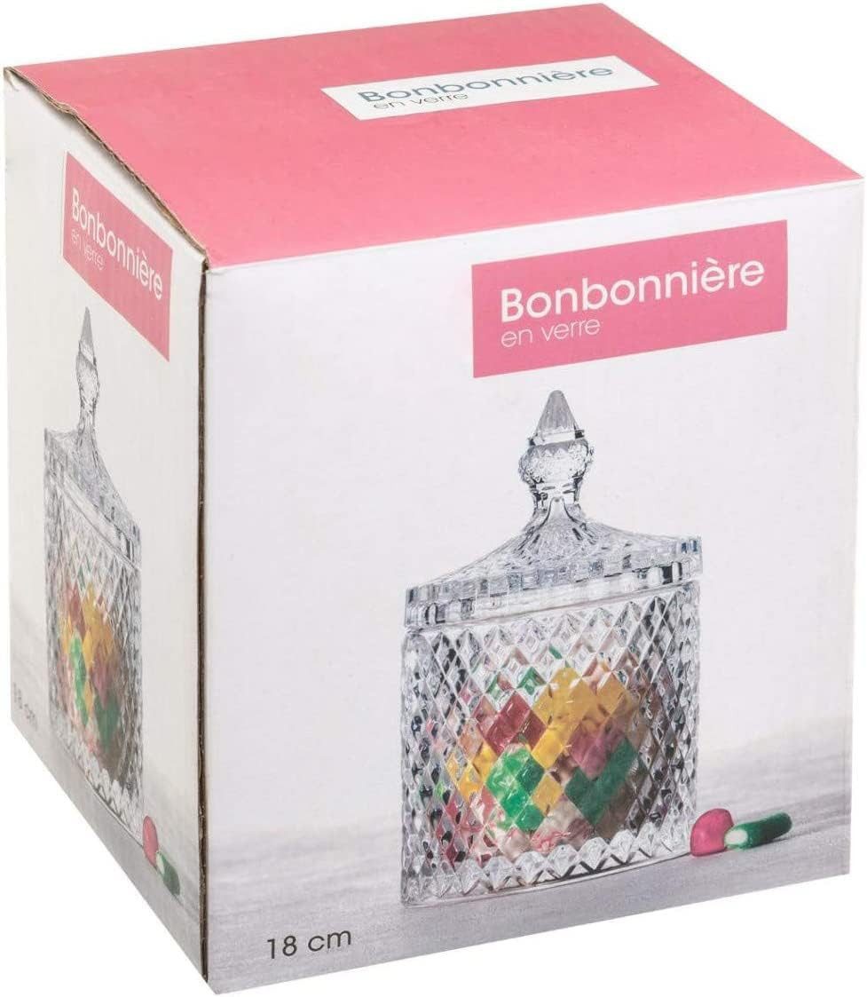 WestCraft Vorratsdose Glück im Glas - Diamant Bonboniere, Bonbondose, für Süßigkeiten, Glas, (2-tlg), transparent, Bonbonglas mit Glas Deckel, Vorratsglas wie i – Bild 3 von 5