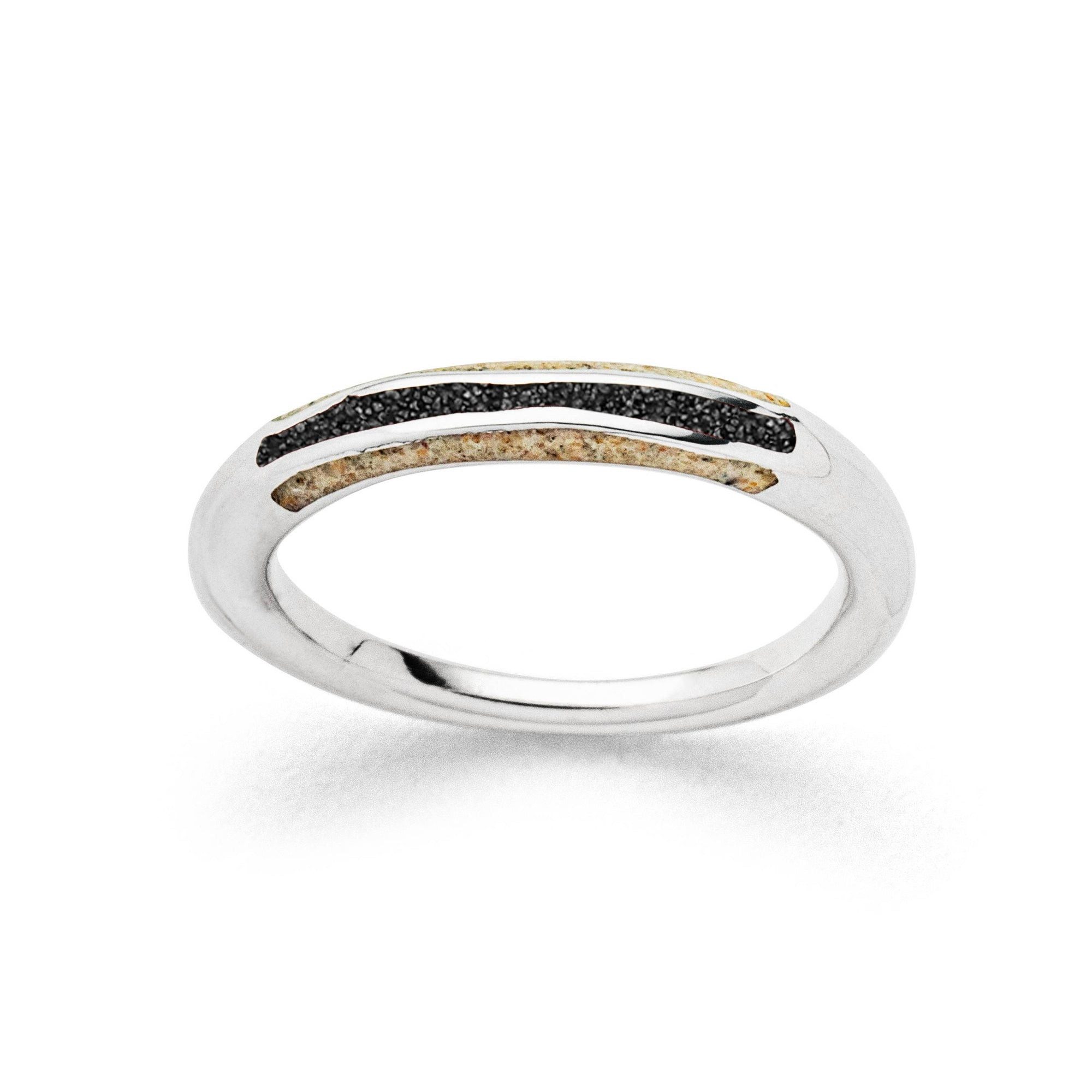 Fingerring DUR Schmuck: Ring "Wellenspiel" mit Strandsand und Lavasand, R5987