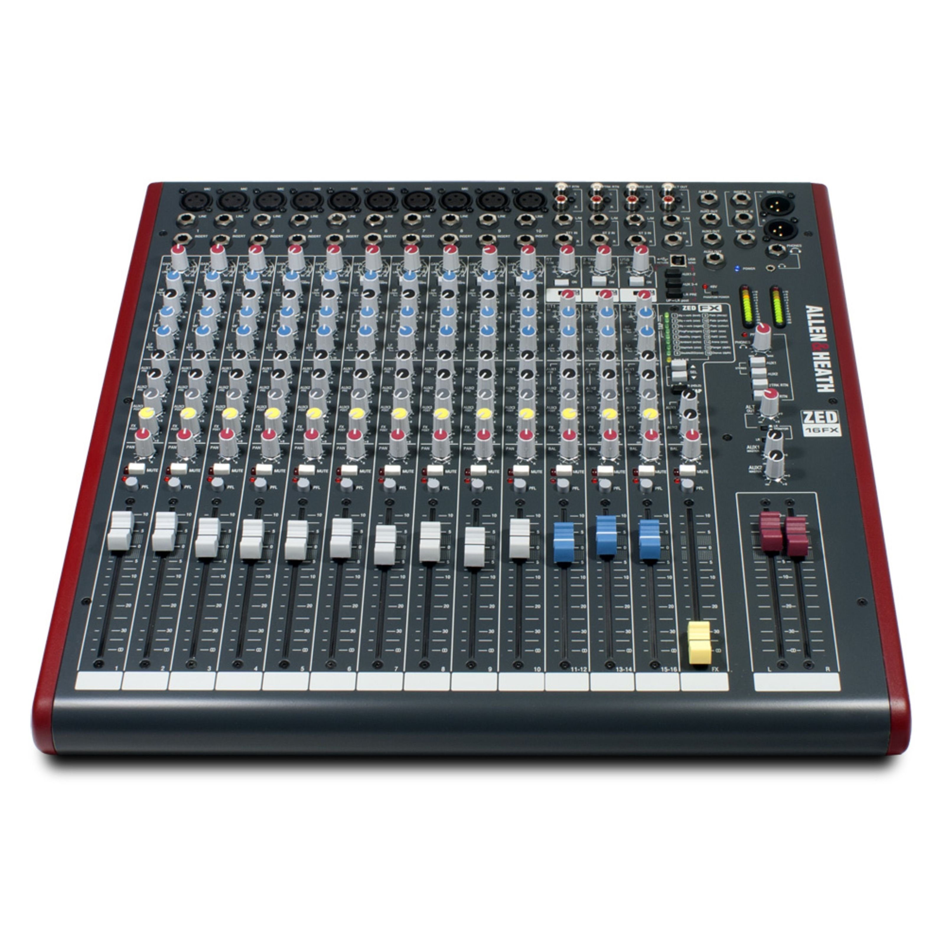 Allen & Heath Mischpult, (ZED-16FX 10 x mono 3 x stereo USB FX, PA Mischpulte, Analog Mixer), ZED-16FX 10 x mono, 3 x stereo, USB, FX - Analogmixer
