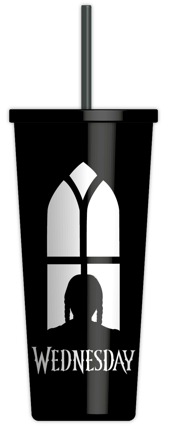 Blue Sky Designs Becher Wednesday - Becher mit Strohhalm (600ml)