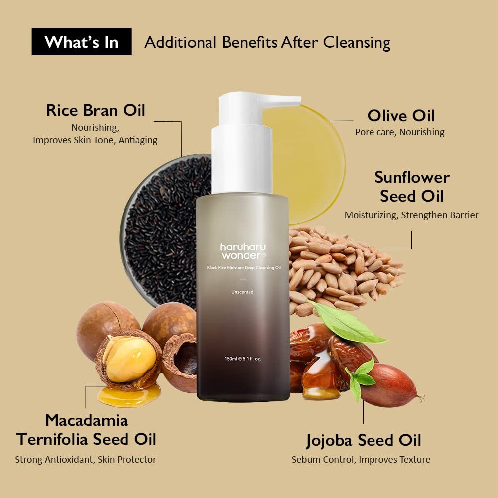 haruharu wonder BLACK RICE Moisture Deep Cleansing Oil Reinigungsöl · 150 ml – Bild 5 von 5