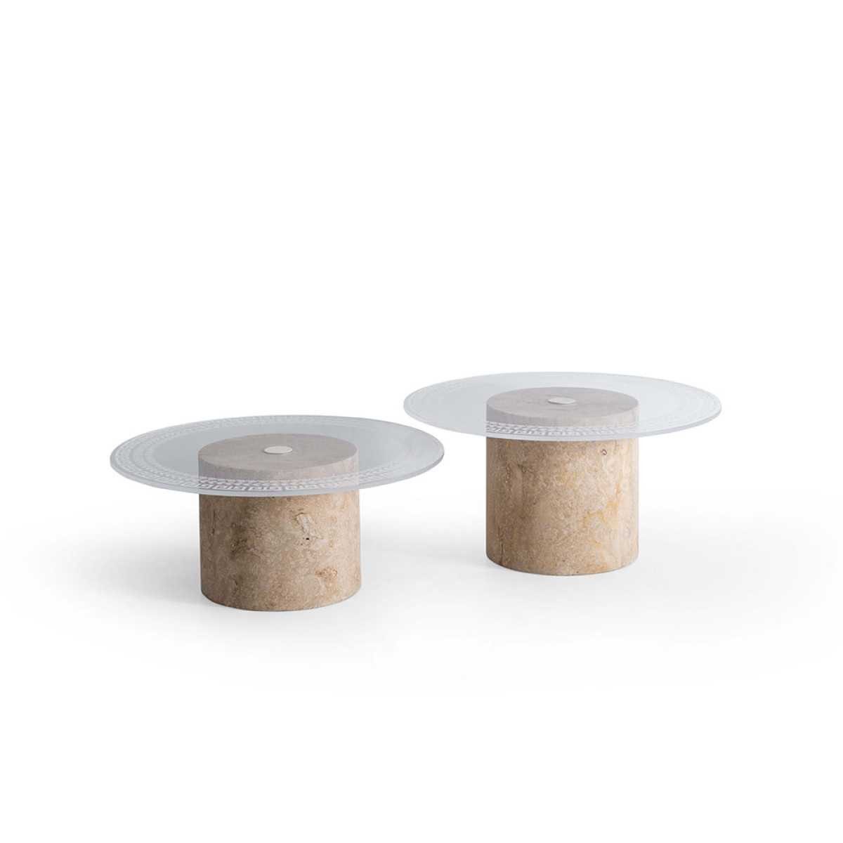 JVmoebel Satztisch Couchtisch-Set von JVMoebel in Beige mit Glasplatte aus Holz (2-St), Made in Europa