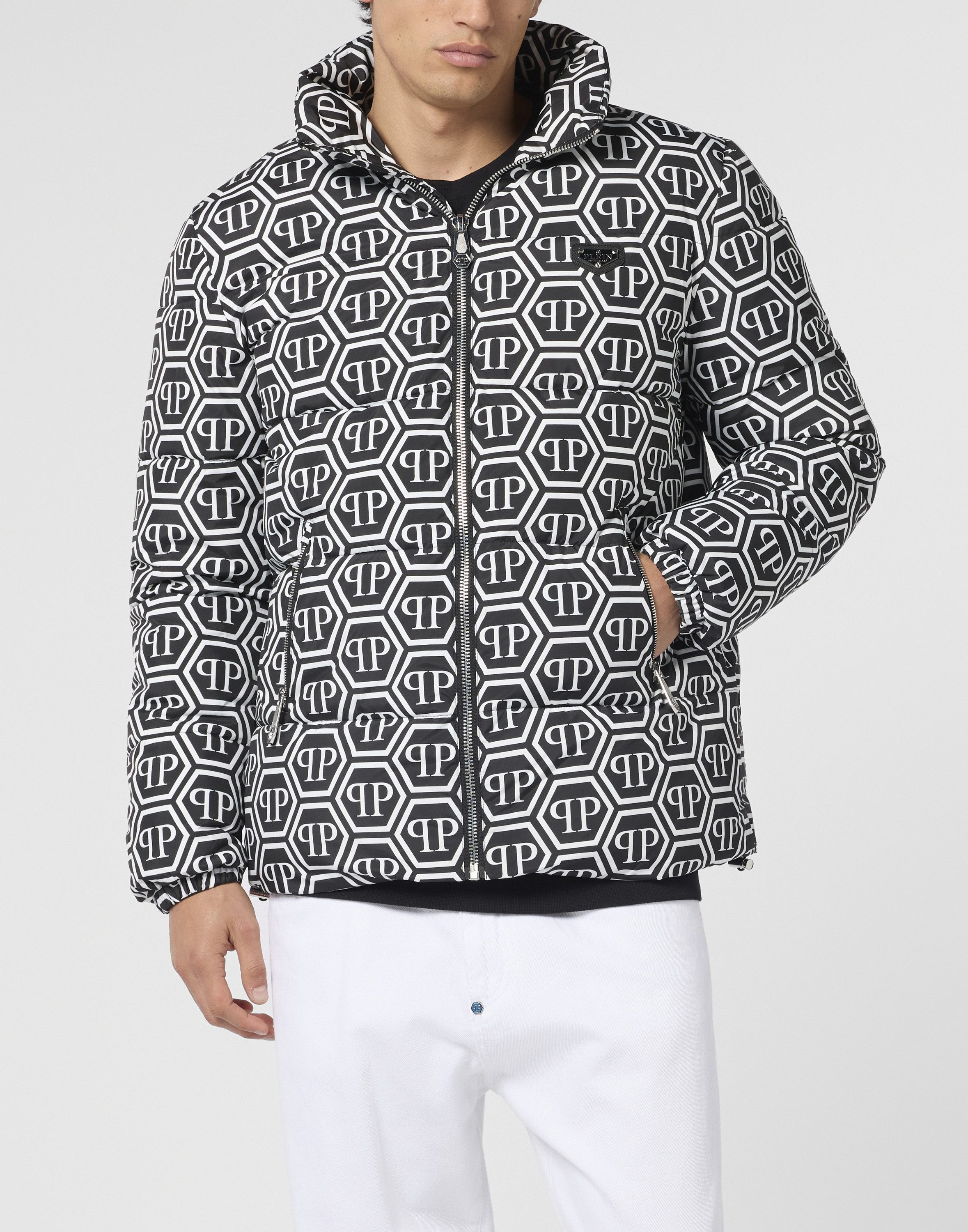 PHILIPP PLEIN Blouson Nylon Puffer Jacket Monogram günstig online kaufen