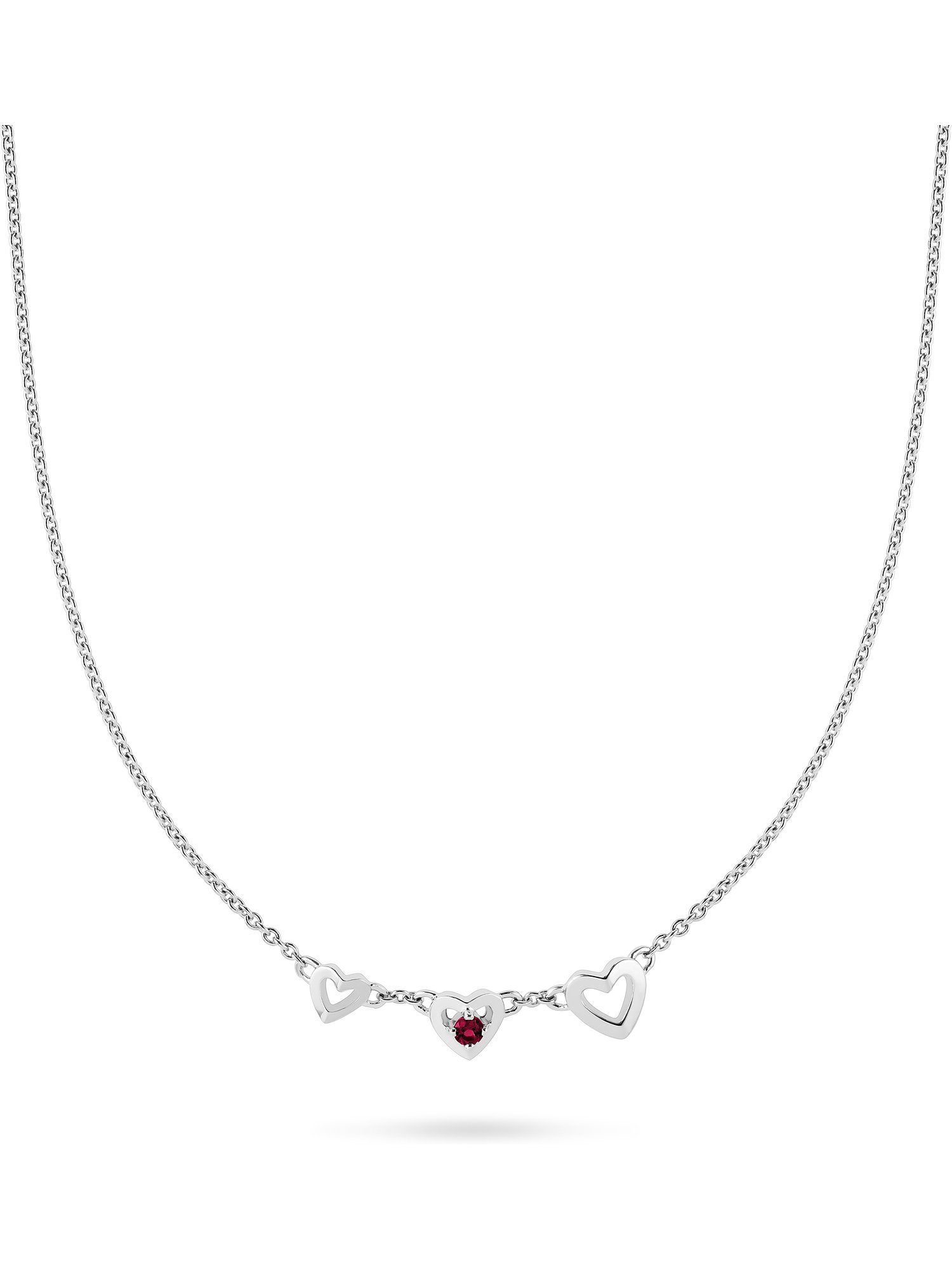 JETTE Collier JETTE Damen-Kette 925er Silber, recycelt 1 Rubin