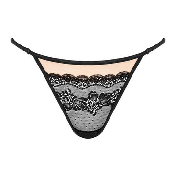 KOTEK String String in schwarz-beige mit Spitze Tanga mit (einzel, 1-St)