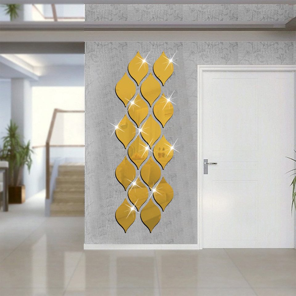 Coonoor 3D-Wandtattoo 10 Stück Spiegel-Wandaufkleber Selbstklebend 10x20 cm günstig online kaufen