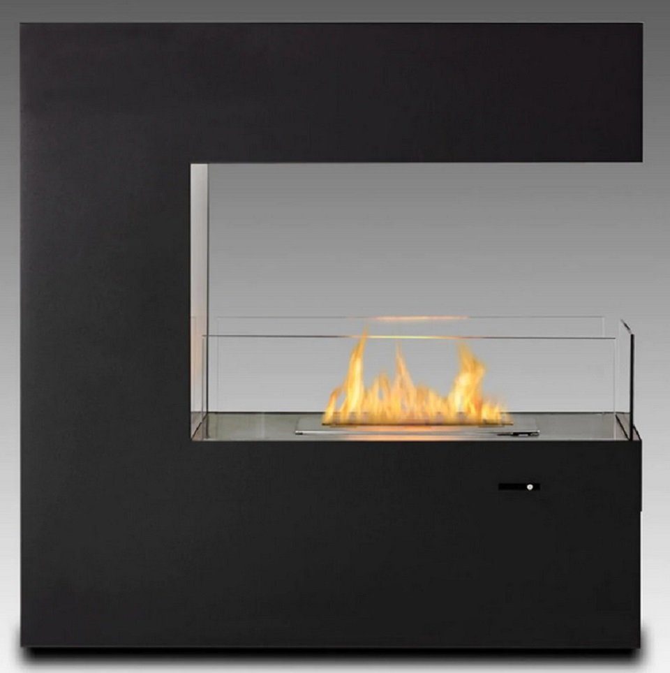 GLOW FIRE Echtfeuer-Dekokamin Ethanolkamin Glow Fire Paramount Ofen, mit Heizleistung und Bio-Ethanol Sicherheitsbrenner schwarz