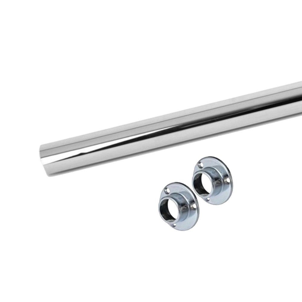 HOOZ Kleiderstange aus Chrom mit Halterung für Ordnung im Schrank verschiedene Довжинаn (1 St., 50 cm - kürzbar), aus Metall