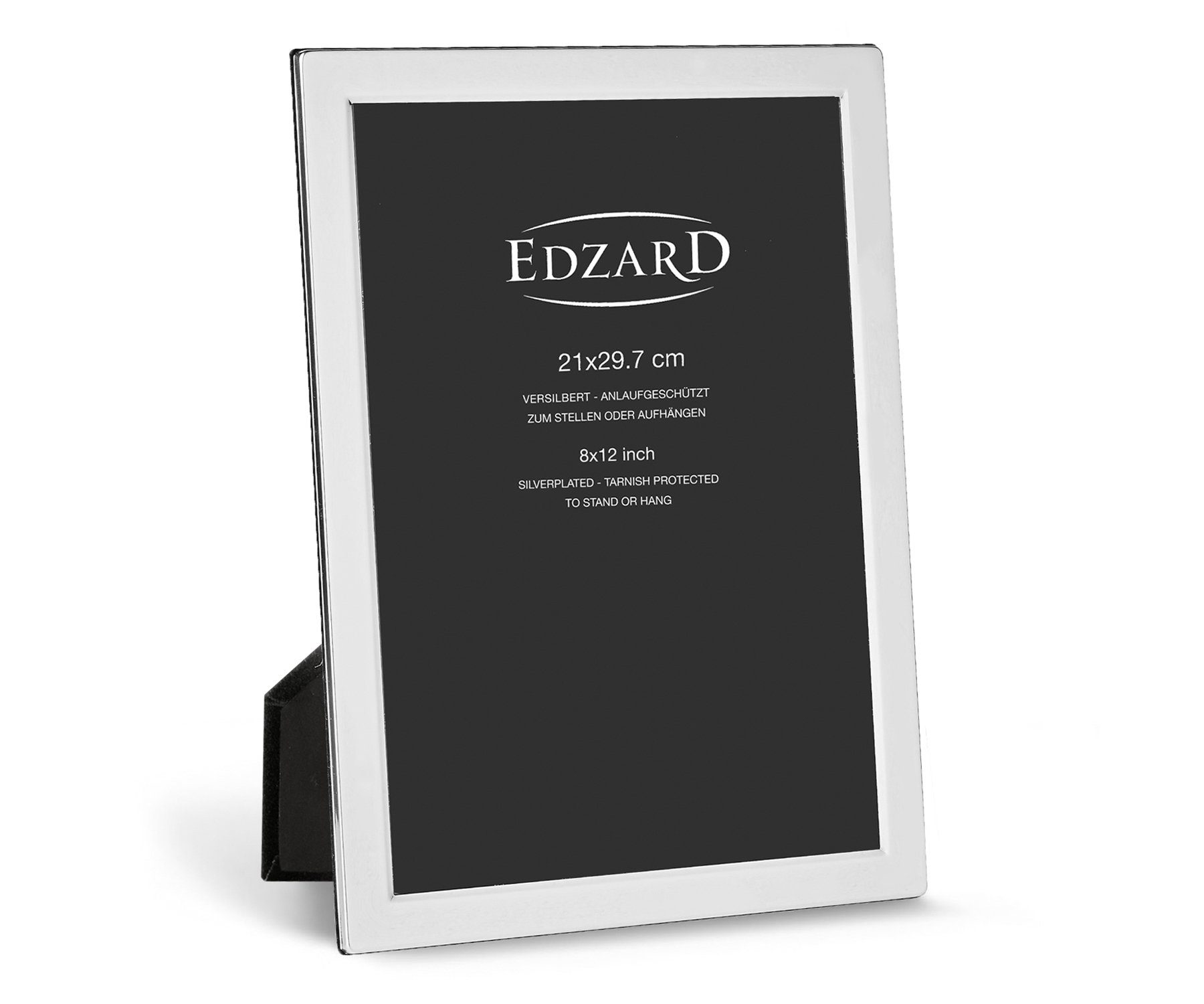 EDZARD Bilderrahmen Salerno, für 20x30 cm Foto (ca. A4) - edel versilberter & anlaufgeschützt