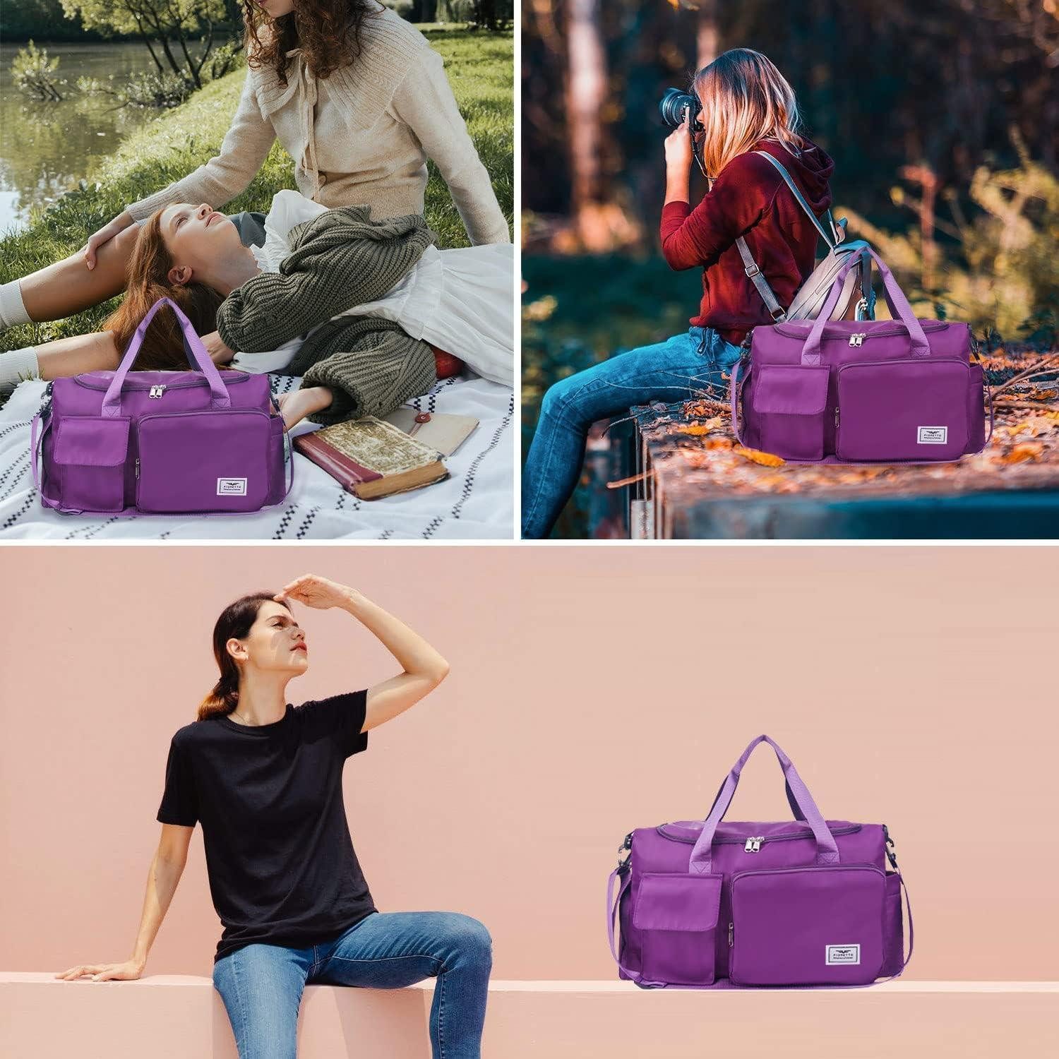 LuxusKollektion Sporttasche 35L Damen Sporttasche Faltbare Reisetasche mit Schuhfach und Nassfach