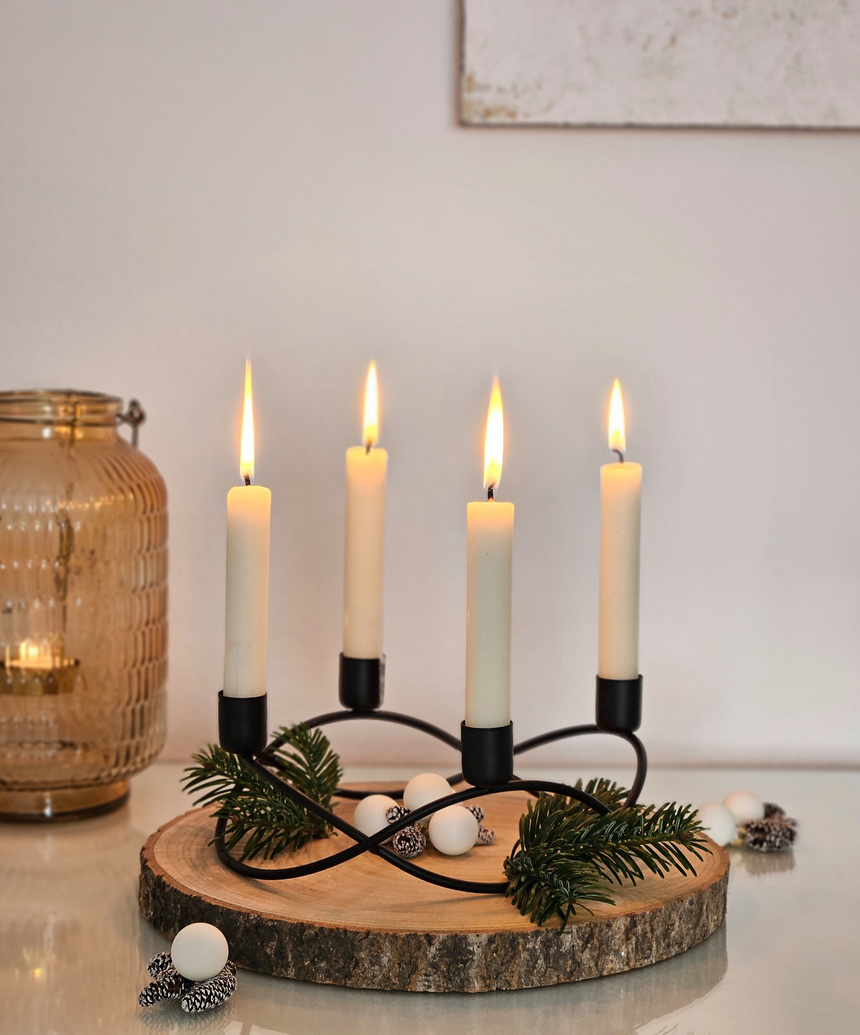 Adventskranz Kerzenständer gold cm Ø 21 Meinposten schwarz Kerzenhalter St) oder Kerzenleuchter (1