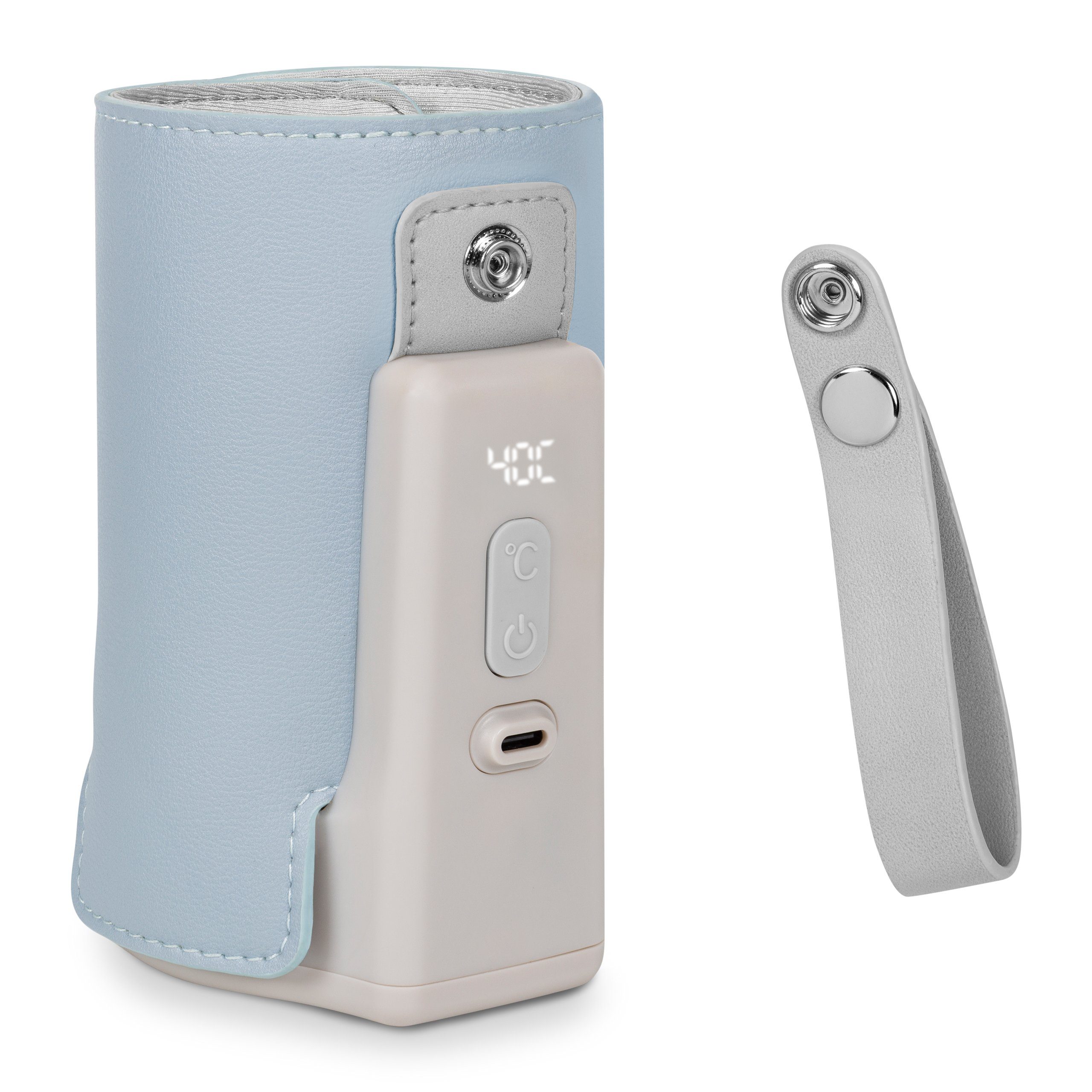 lionelo Babyflaschenwärmer THERMUP GO PLUS, Schnelles Erhitzen - 5 Temperaturen/3000mAh/USB-C