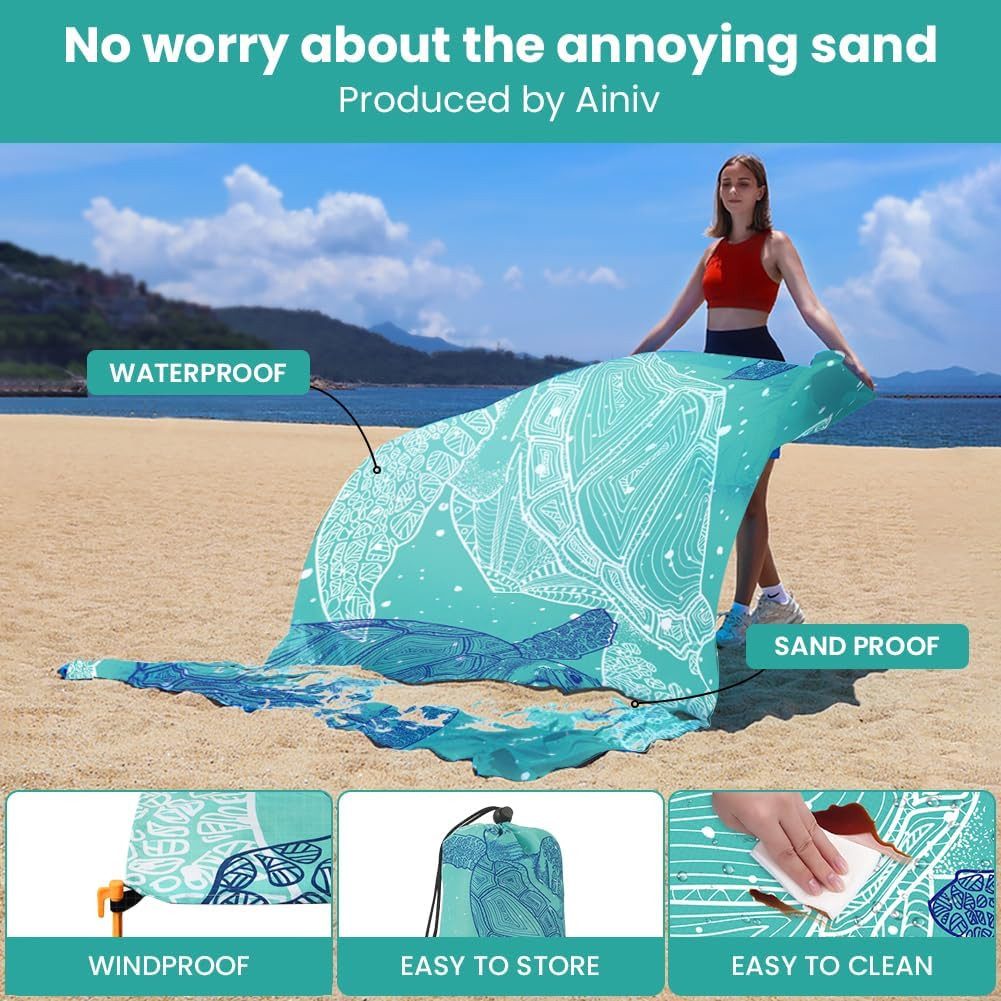 Picknickdecke Picknickdecke 140x200cm ultraleicht Stranddecke mit Karabiner, FELIXLEO