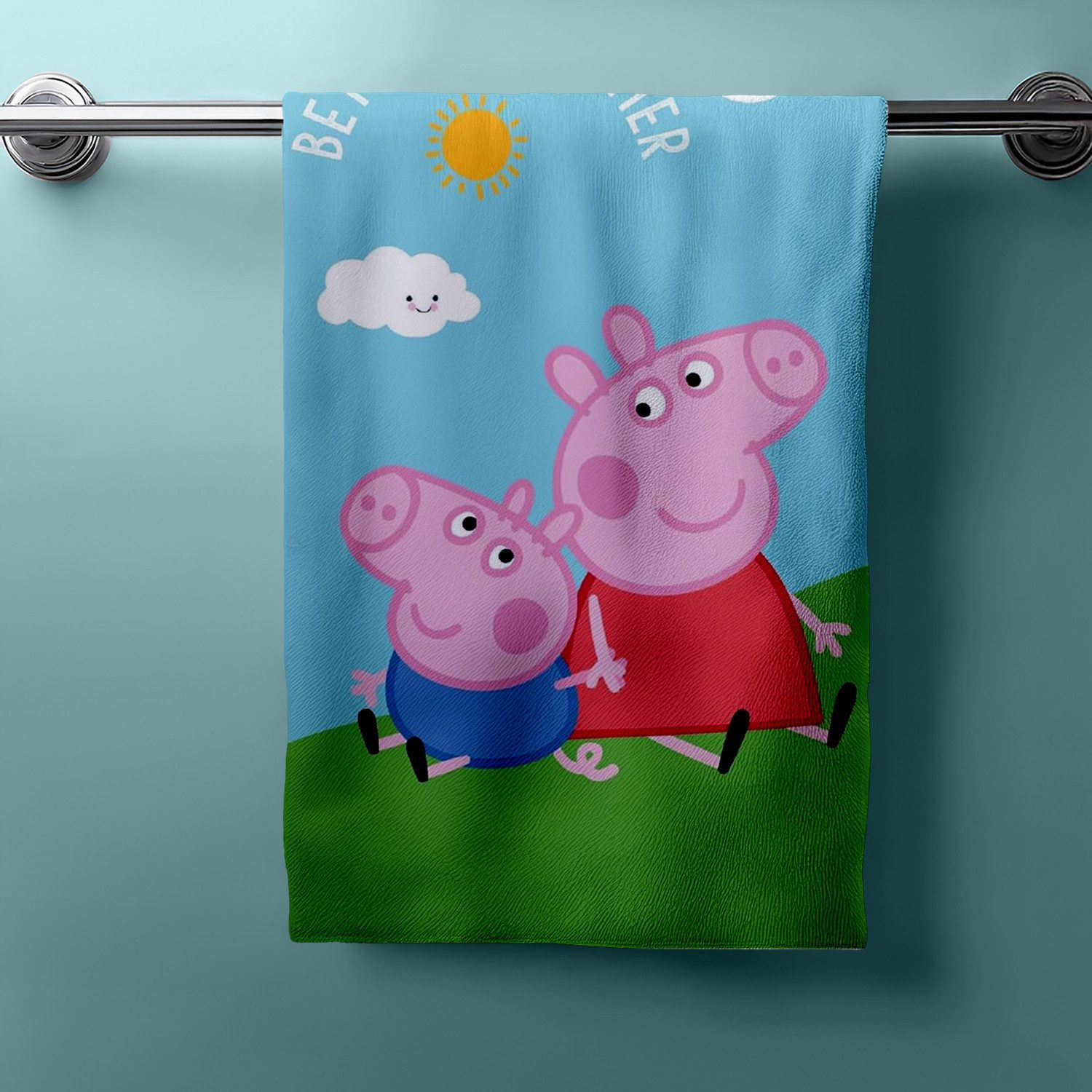 Jerry Fabrics Handtücher Peppa Pig Wutz Duschtuch Badetuch Strandtuch Velourstuch 70 x 140cm, (1 Duschtuch, 1-St), Langlebig