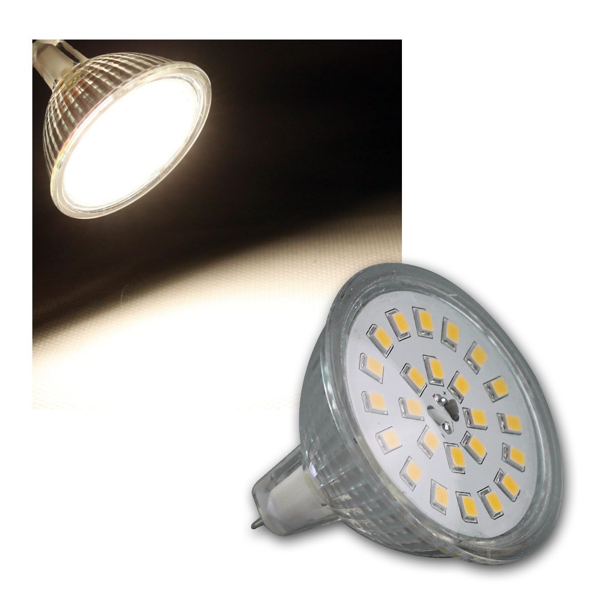 ChiliTec LED-Leuchtmittel 5x LED Strahler MR16 "H55 SMD" 120° 420lm daylight, daylight/tageslichtweiß