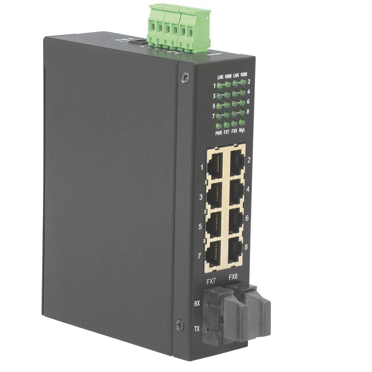 Industrie Switch, 6x RJ-45 sowie 2x RJ-45 oder SC, unmanaged Netzwerk-Switch