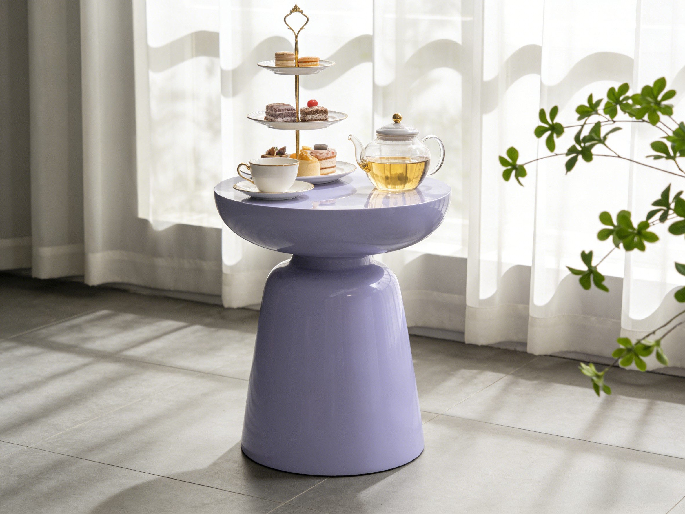 WILLIAMSPACE Couchtisch Meta Runder Beistelltisch aus Fiberglas, Moderner Design-Tisch (1 St)