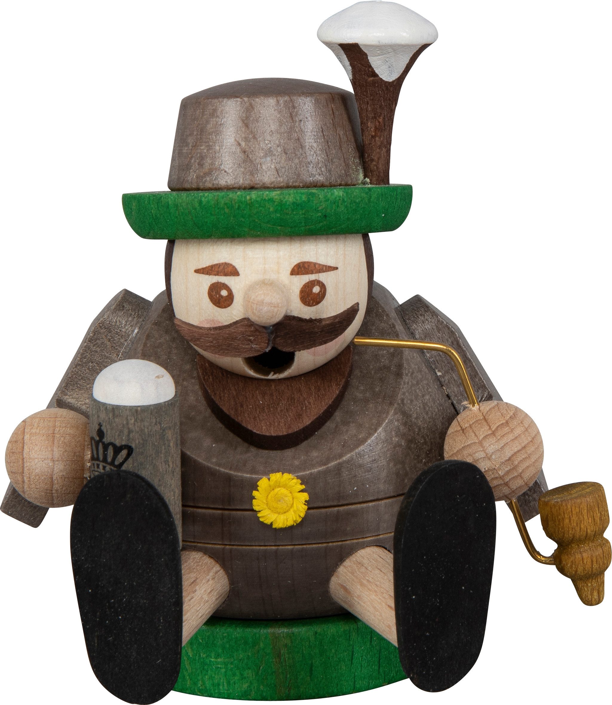 SAICO Original Räuchermännchen Mini Räucherfigur Berufe - Bayer, Dekofigur aus Holz - Größe ca. 8 cm - Made in Germany