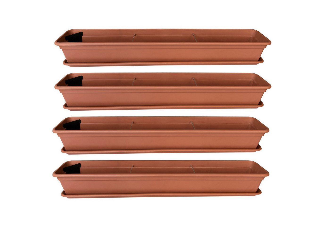 Thumbnail - BURI Blumenkasten Blumenkasten Terracotta 80 oder 100cm Balkonkasten Pflanzkasten (4 St)