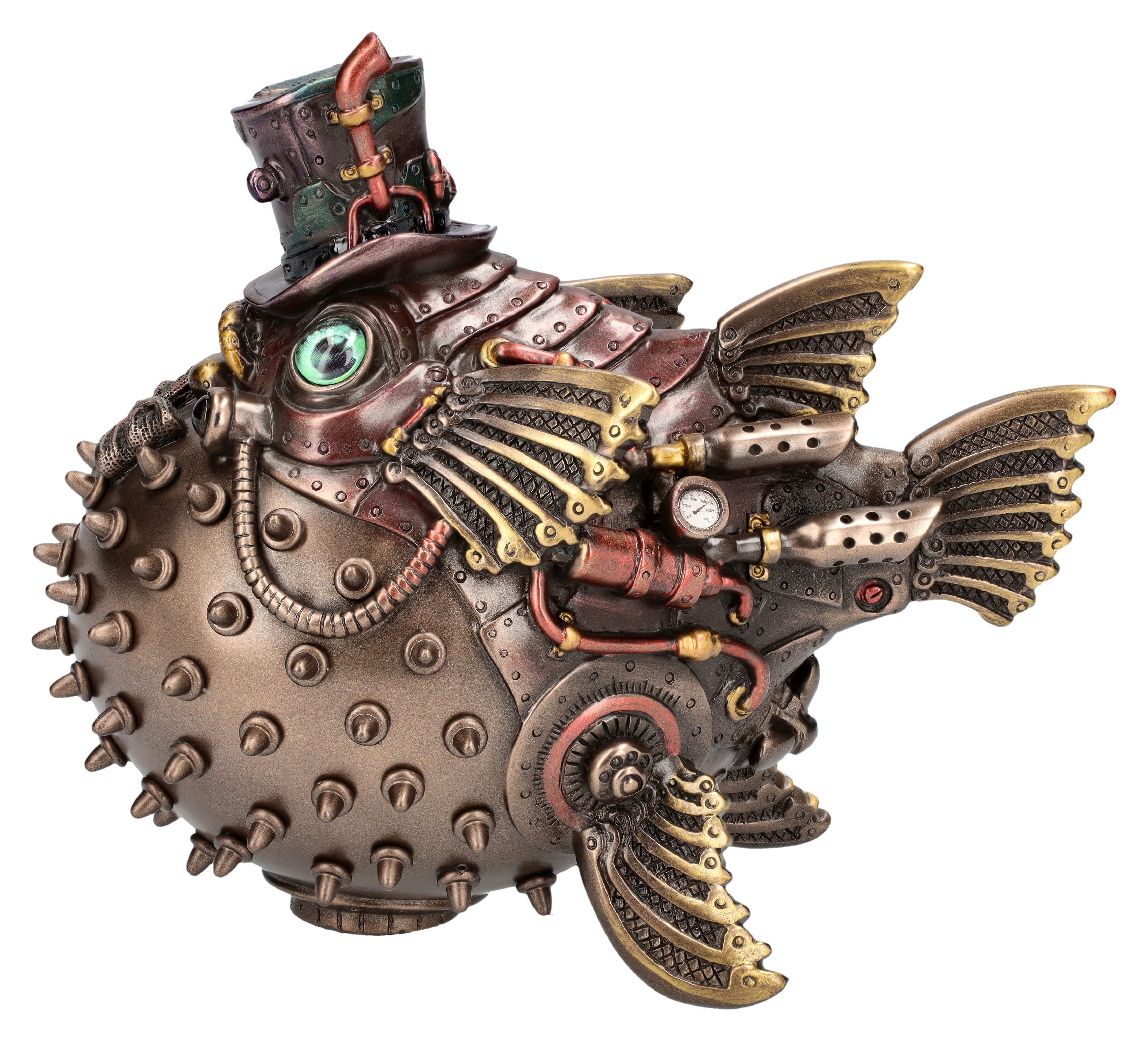 Fantasy-Figur Steampunk Kugelfisch Figur - Fugu - Veronese - Dekofigur Tierfigur