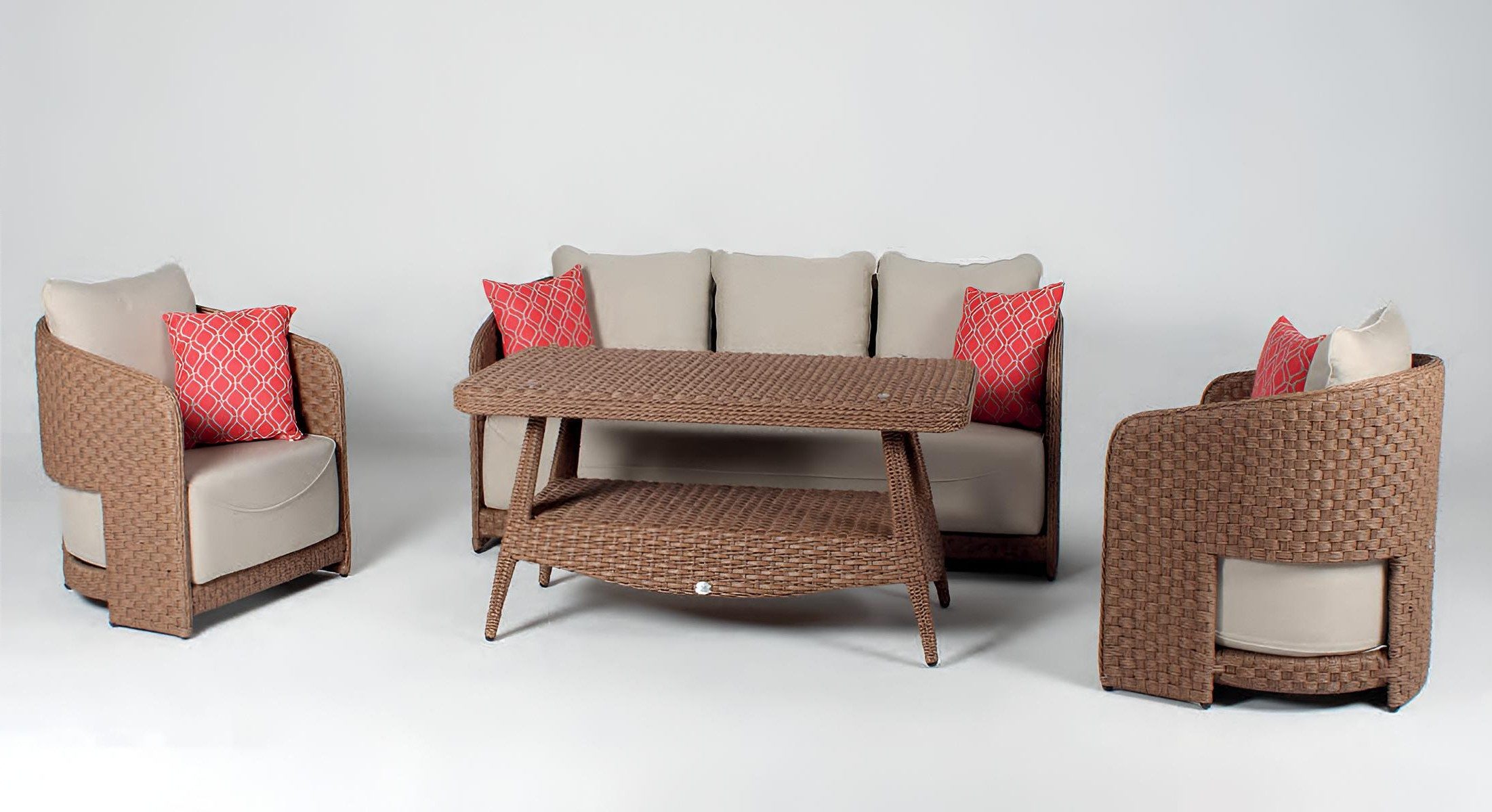 Xlmoebel Couchtisch Moderner Rattan Couchtisch für das Wohnzimmer in Braun (Rattan Couchtisch), Made in Europa