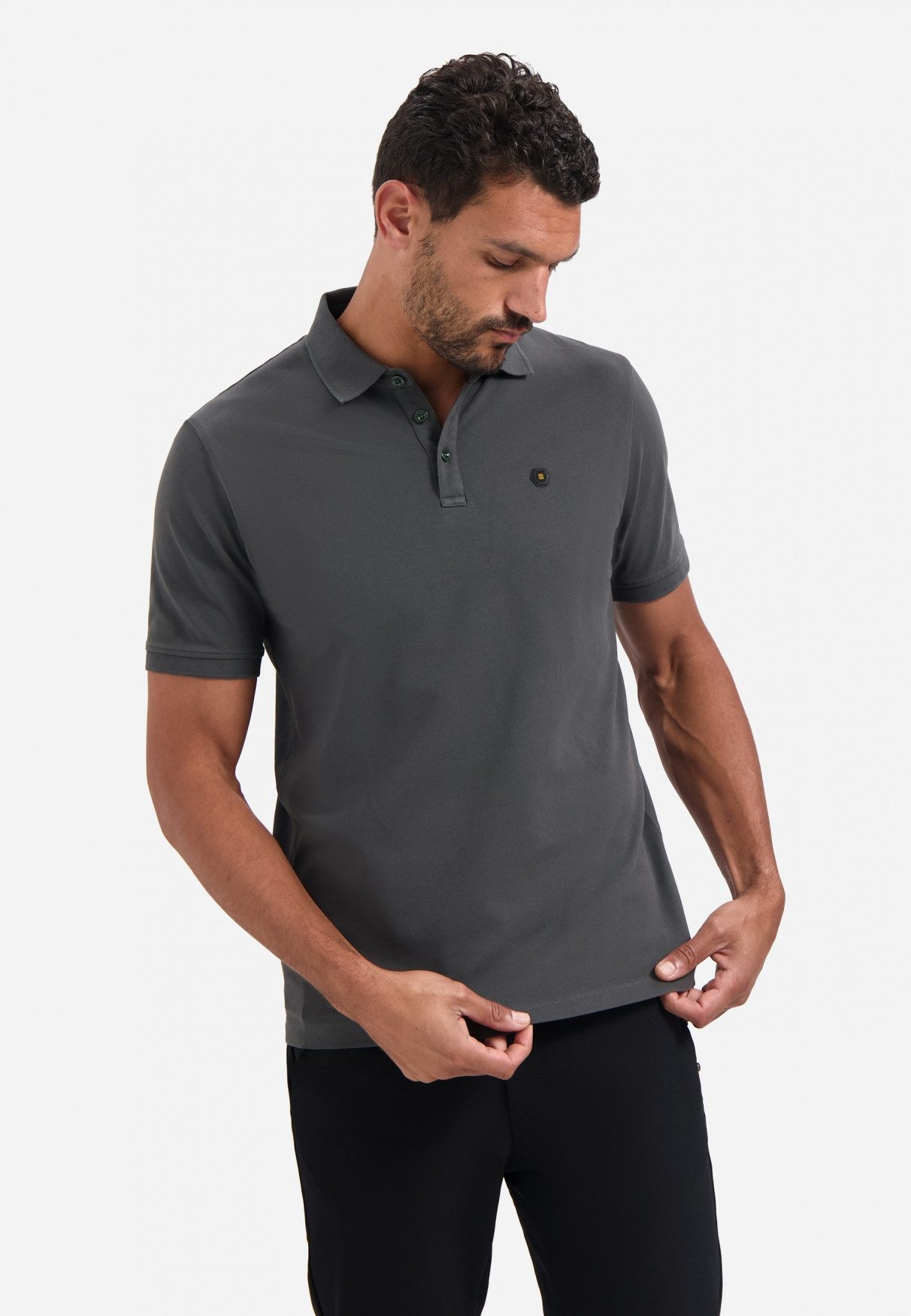 NO EXCESS Poloshirt Polo Pique Garment Dyed