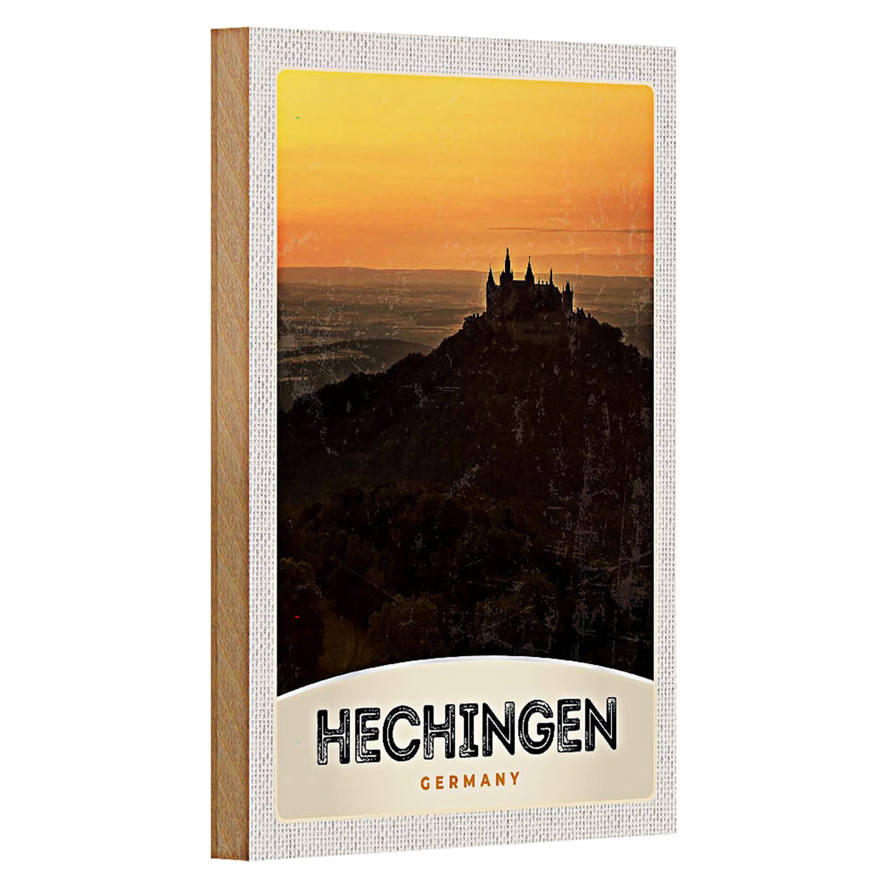 Roomando Holzbild Reise 12x18cm Hechingen Burg Hohenzoller Urlaub