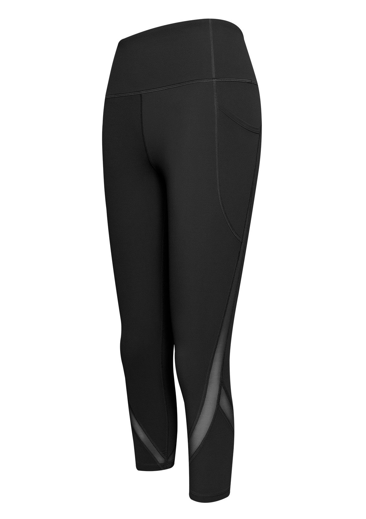 Yvette 3/4-Leggings Damen Capri Sporthose mit Tasche hohe Taille Blickdich, günstig online kaufen