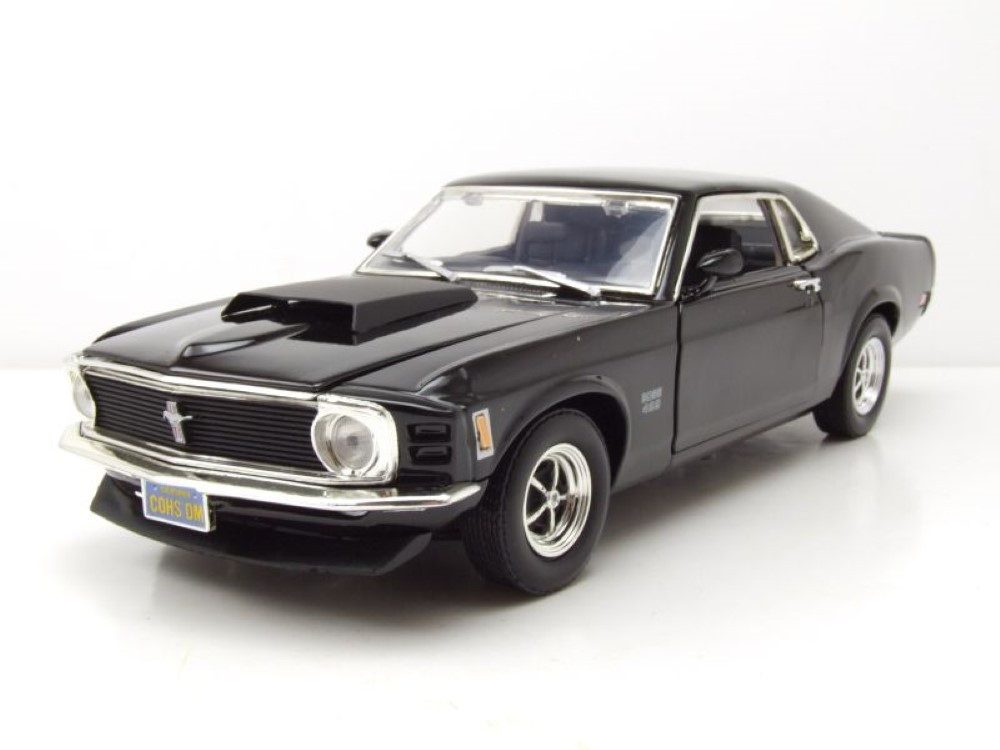 Motormax Modellauto Ford Mustang Boss 429 1970 schwarz, Maßstab 1:18