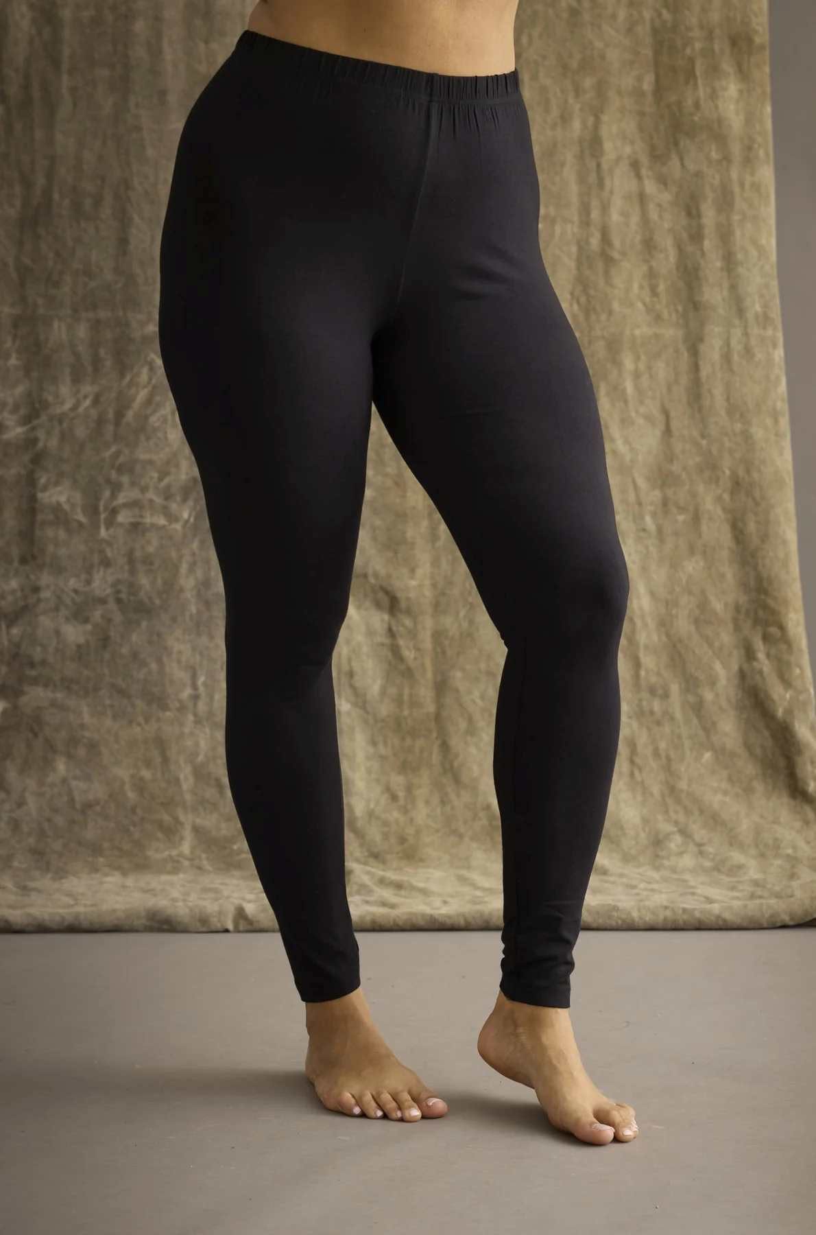 Zhenzi Leggings Leggins Bambou schwarz elastischer Bund