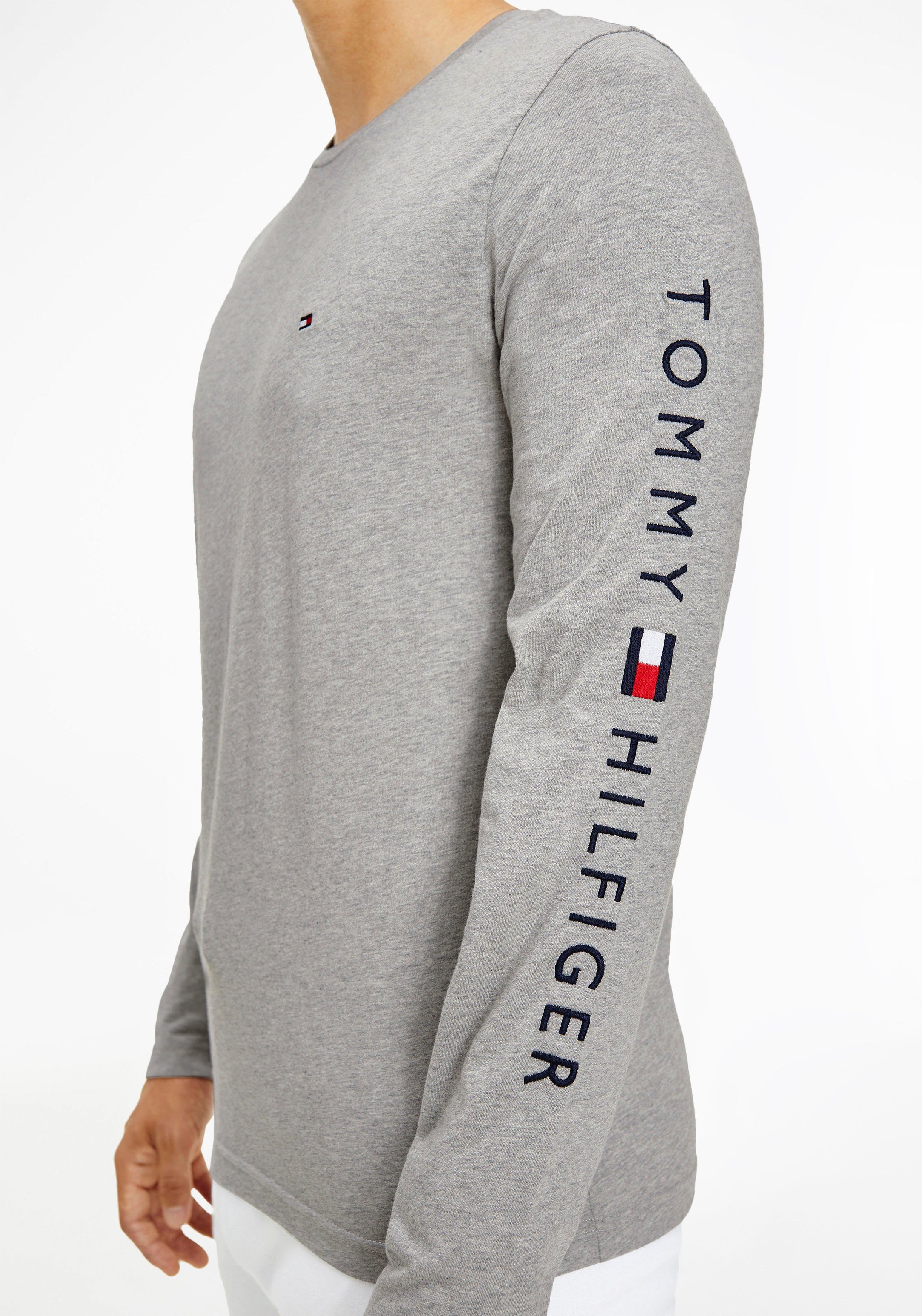 Tommy Hilfiger Longsleeve TEE grey TOMMY mit LOGO light LONG Logodruck heather SLEEVE